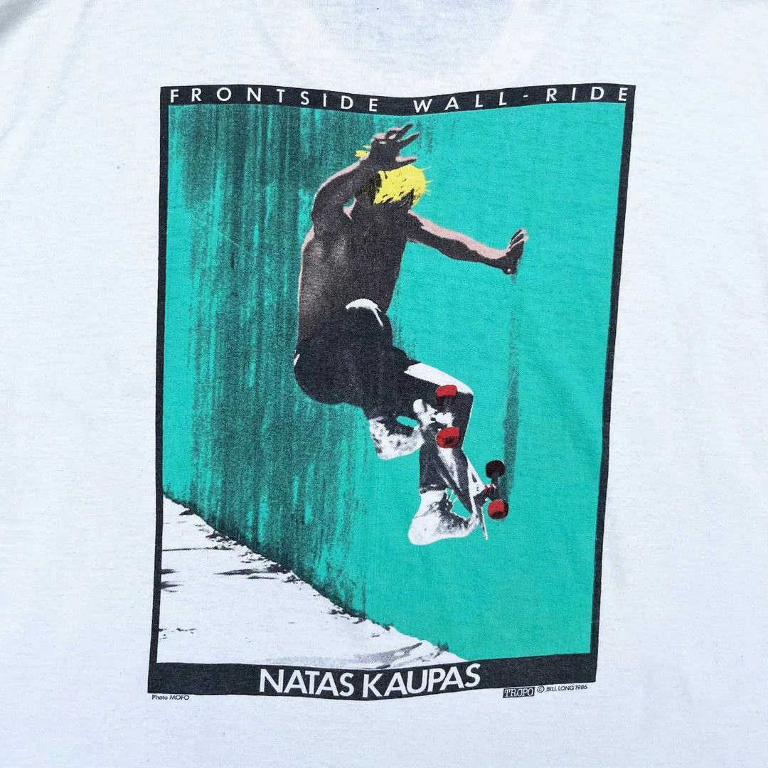 Vintage Natas Kaupas 86 80s Vtg Tropo Skateboards Frontside USA Tee Size US XL / EU 56 / 4 - 3 Thumbnail