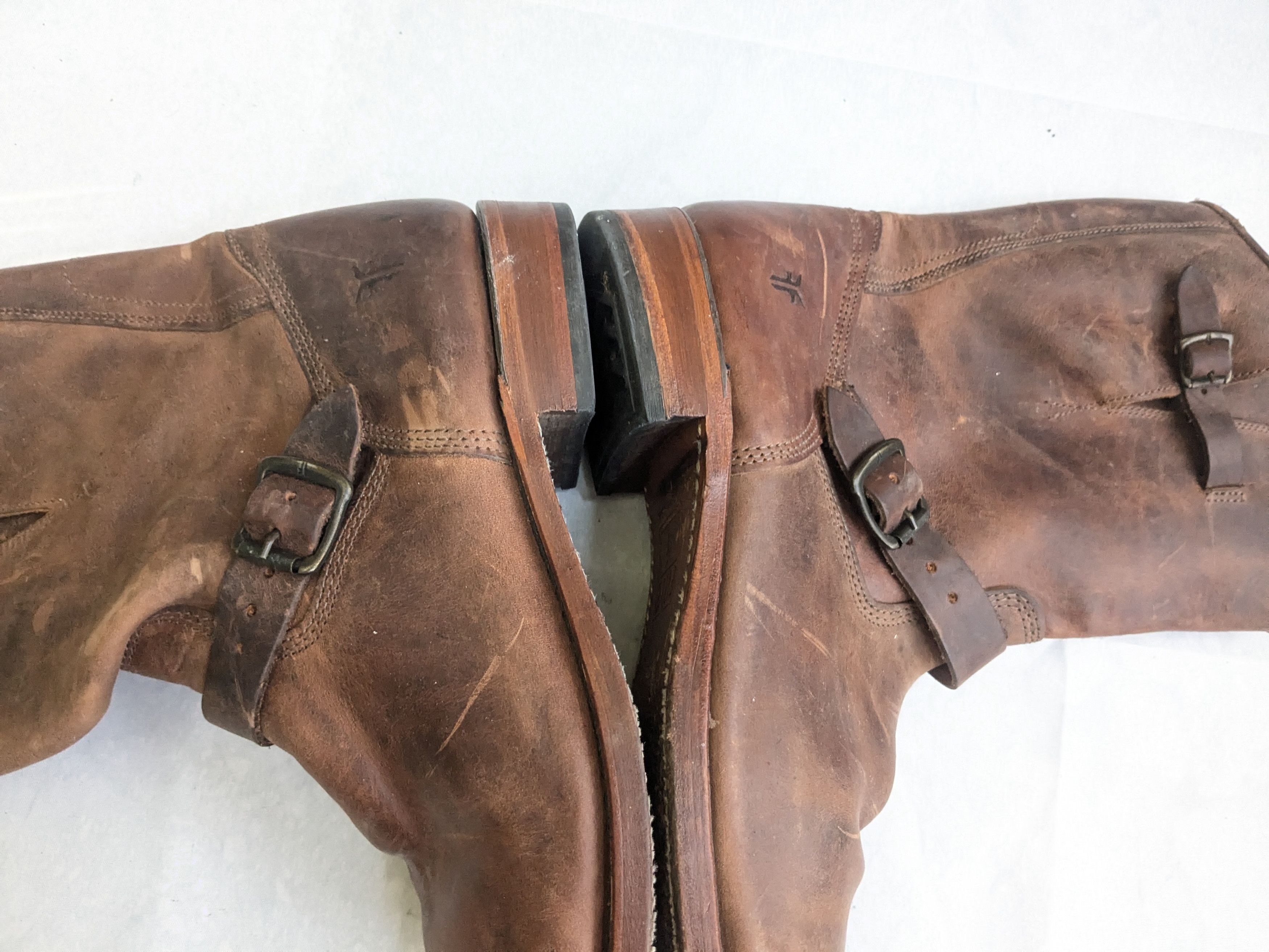Frye Frye Engineer Boots Brown 12 D Leather Buckle Size US 12 / EU 45 - 8 Thumbnail