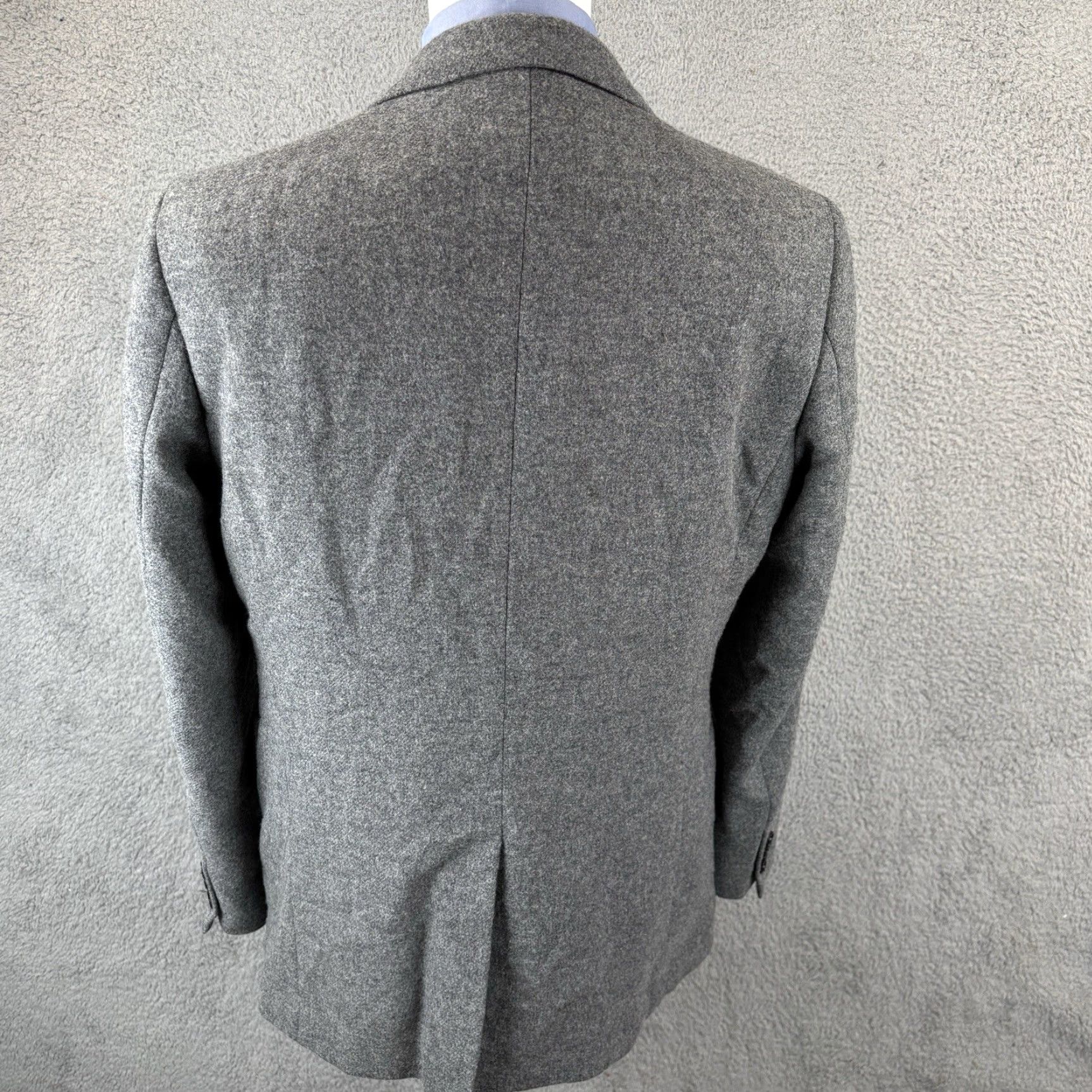 J.Crew J.CREW Blazer Wool Tweed Yorkshire Moon Ludlow Jacket 42L Mens Gray Notch Lapel Long Single-Breasted 2-Button Four-Button Dress Coat Size 42R - 3 Thumbnail