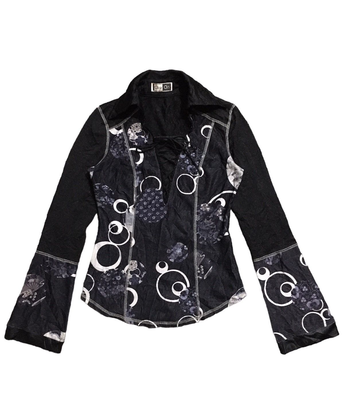 image of Avant Garde x If Six Was Nine Y2K Ozz On Blouse Harajuku Style Anime Cosplay in Black, Women's (Siz