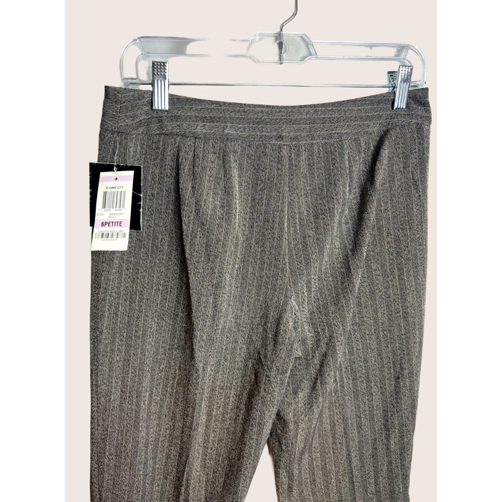 Alfani Alfani Sloane City Dress Pants Women Size 6 P Brown Pin Stripe 31" Inseam NEW WPL 806 Size 28" / US 6 / IT 42 - 1 Thumbnail