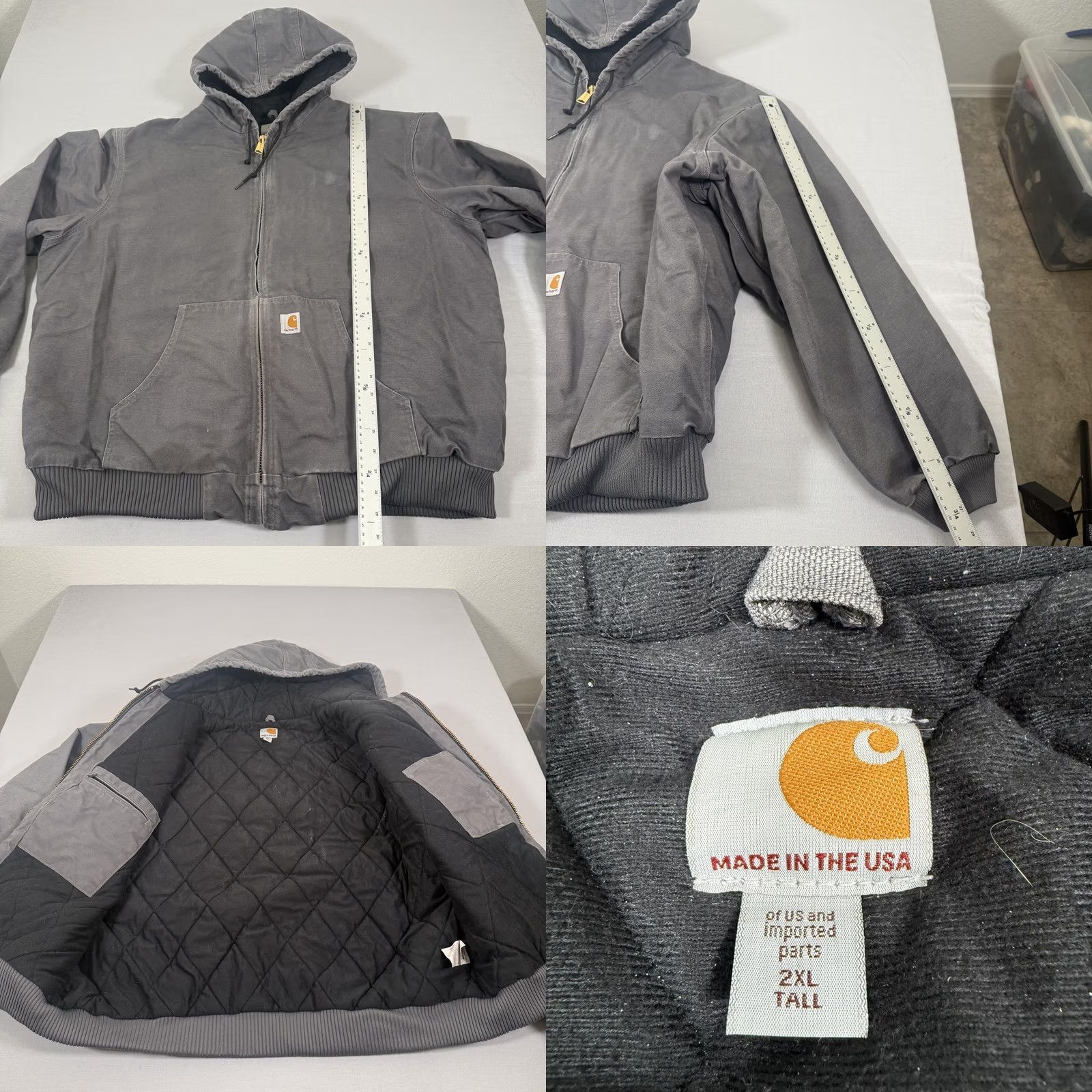 Carhartt Vintage Carhartt Mens Jacket - Gray Canvas Hoodie Size US XXL / EU 58 / 5 - 8 Thumbnail
