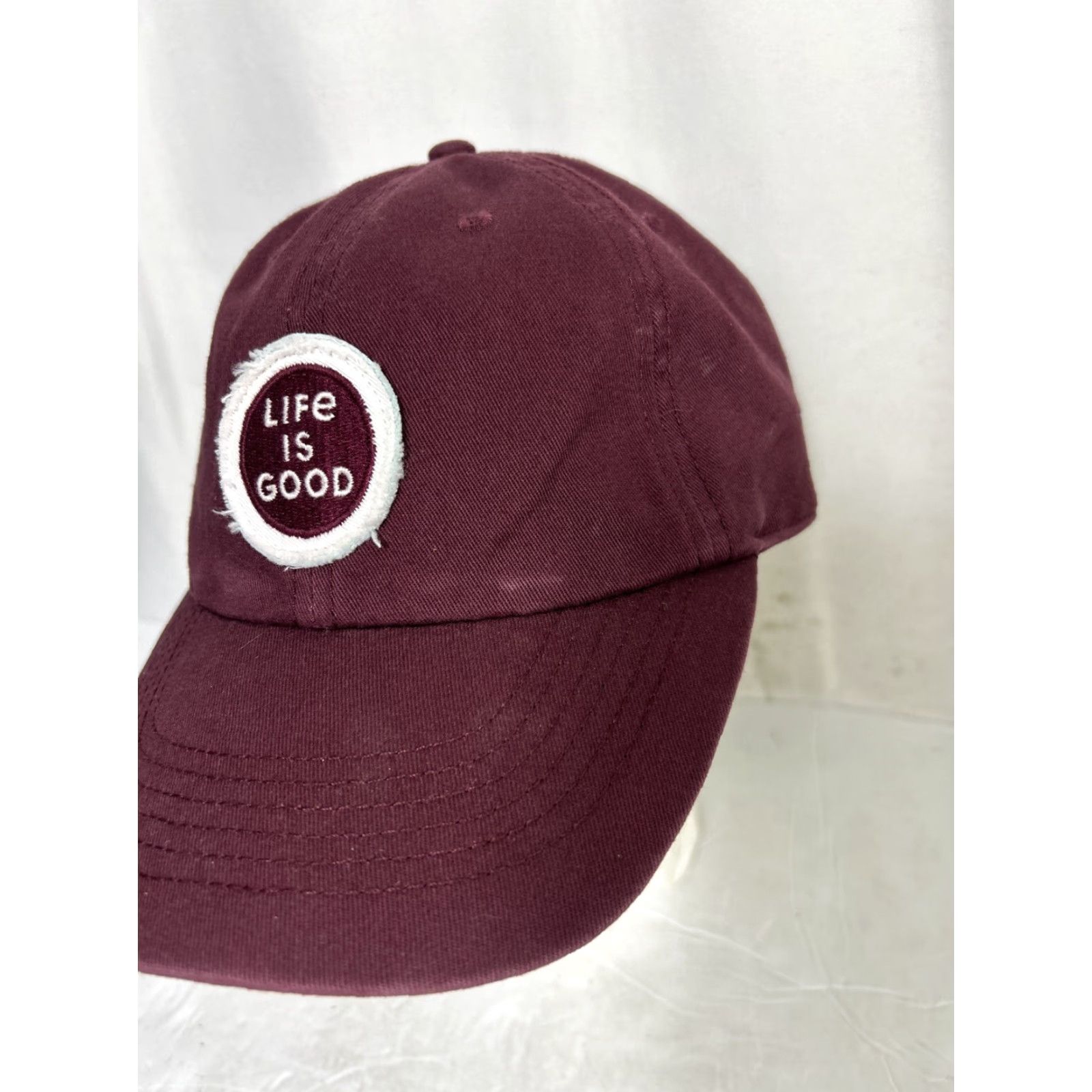 Life is Good Life Is Good Baseball Cap Mens One Size Adjustable Maroon White Dad Hat / Cap Size ONE SIZE - 2 Thumbnail