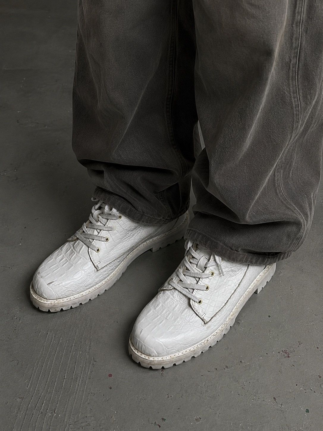 14th Addiction Juvenile Delinquent Balenciaga Style Crocodile Leather Boots Size US 9.5 / EU 42-43 - 21 Thumbnail