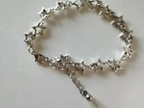 VIBE Silver Color Grunge Stars Link bracelet Size ONE SIZE - 3 Thumbnail