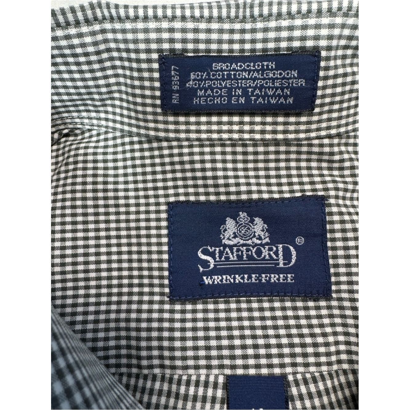 Stafford Stafford Black White Check Short Sleeve Button Down Wrinkle Size US M / EU 48-50 / 2 - 7 Thumbnail