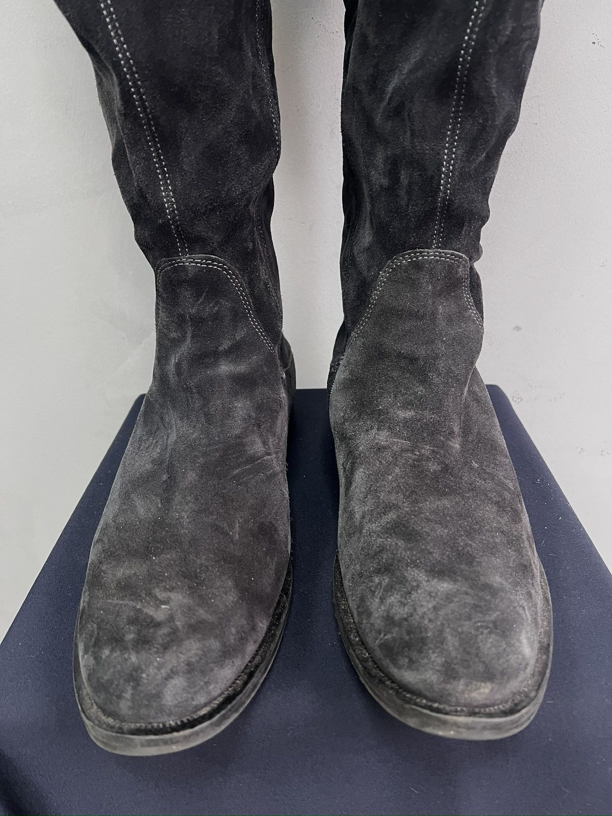 14th Addiction Leather ann demeulemeester style suede moto boots Size US 13 / EU 46 - 2 Thumbnail