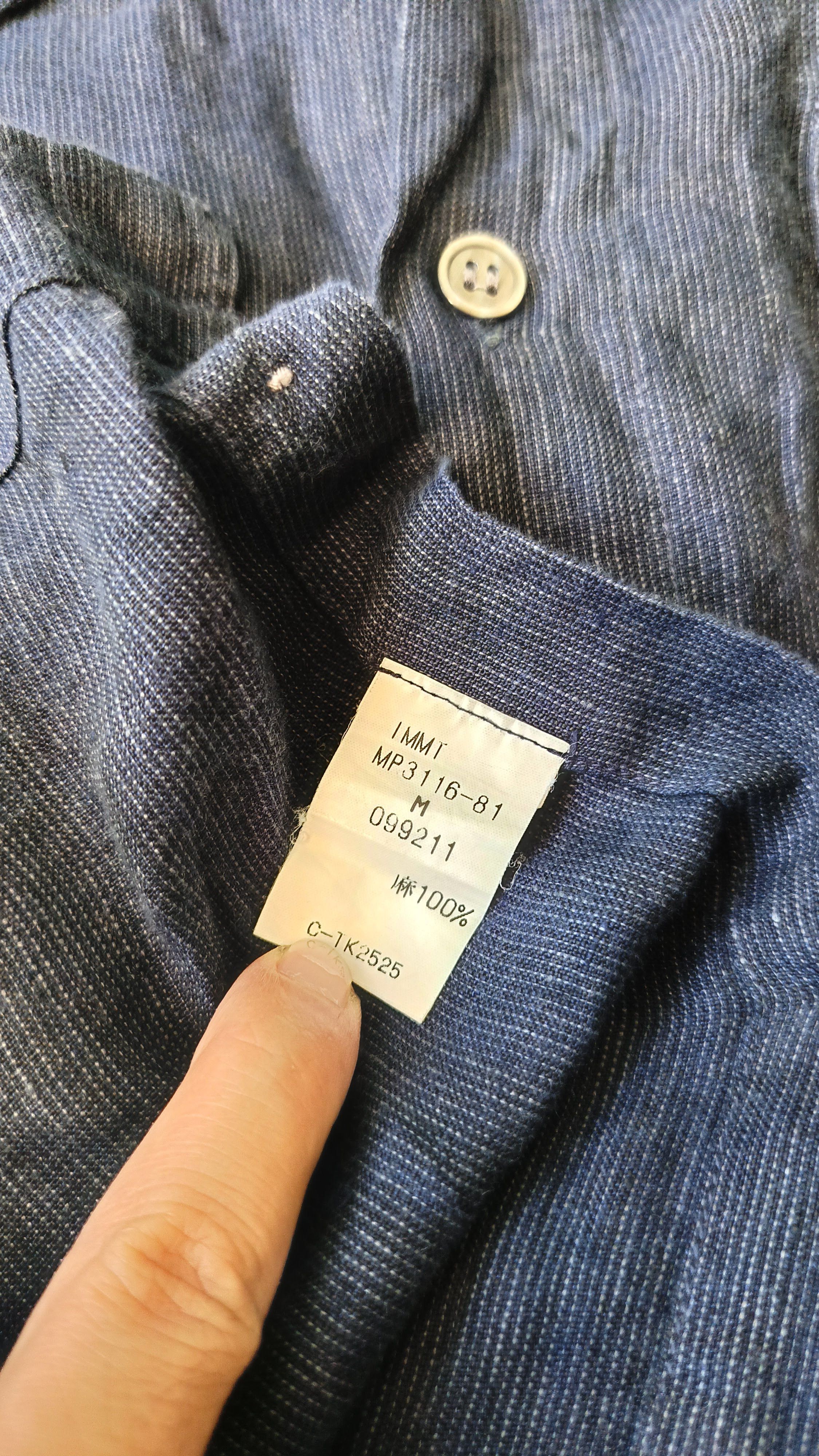 Issey Miyake Issey Miyake IM studio Japan mandarin navy blue linen shirt Size US M / EU 48-50 / 2 - 12 Thumbnail