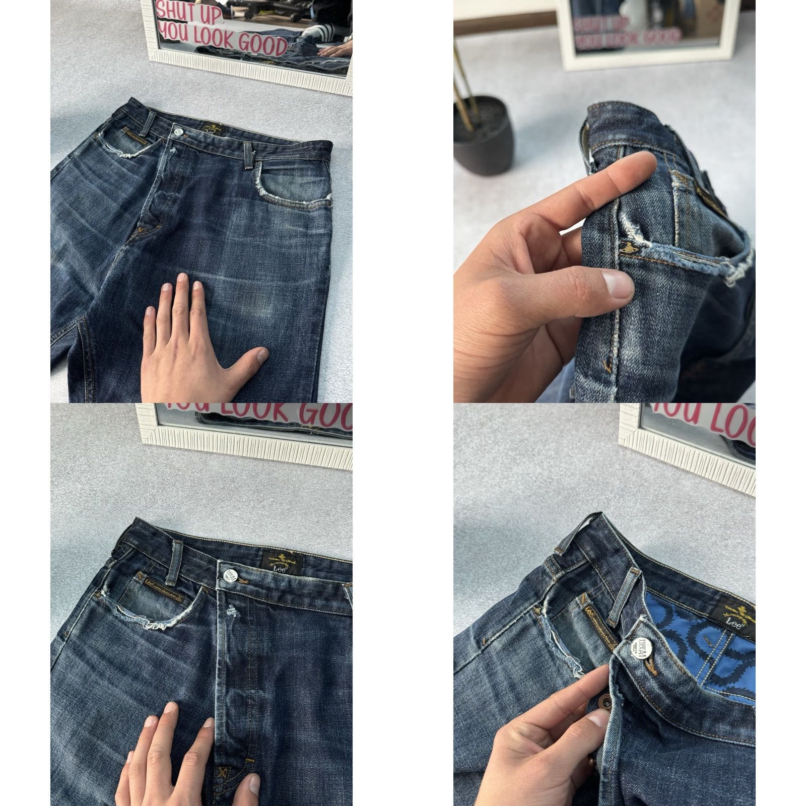 Vivienne Westwood VINTAGE Vivienne Westwood X Lee Y2K Asymmetrical Denim Jeans Pants S 30/32 Blue Denim Jeans Mens 90s Y2K Style Vivienne Westwood Luxary Size US 29 - 8 Thumbnail