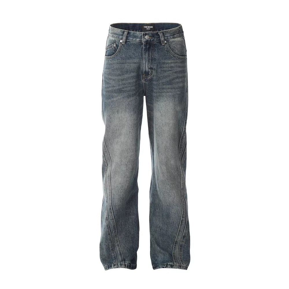 Japanese Brand × Jean Loose washed distressed pocket split patchwork jeans Size US 32 / EU 48 - 1 Thumbnail
