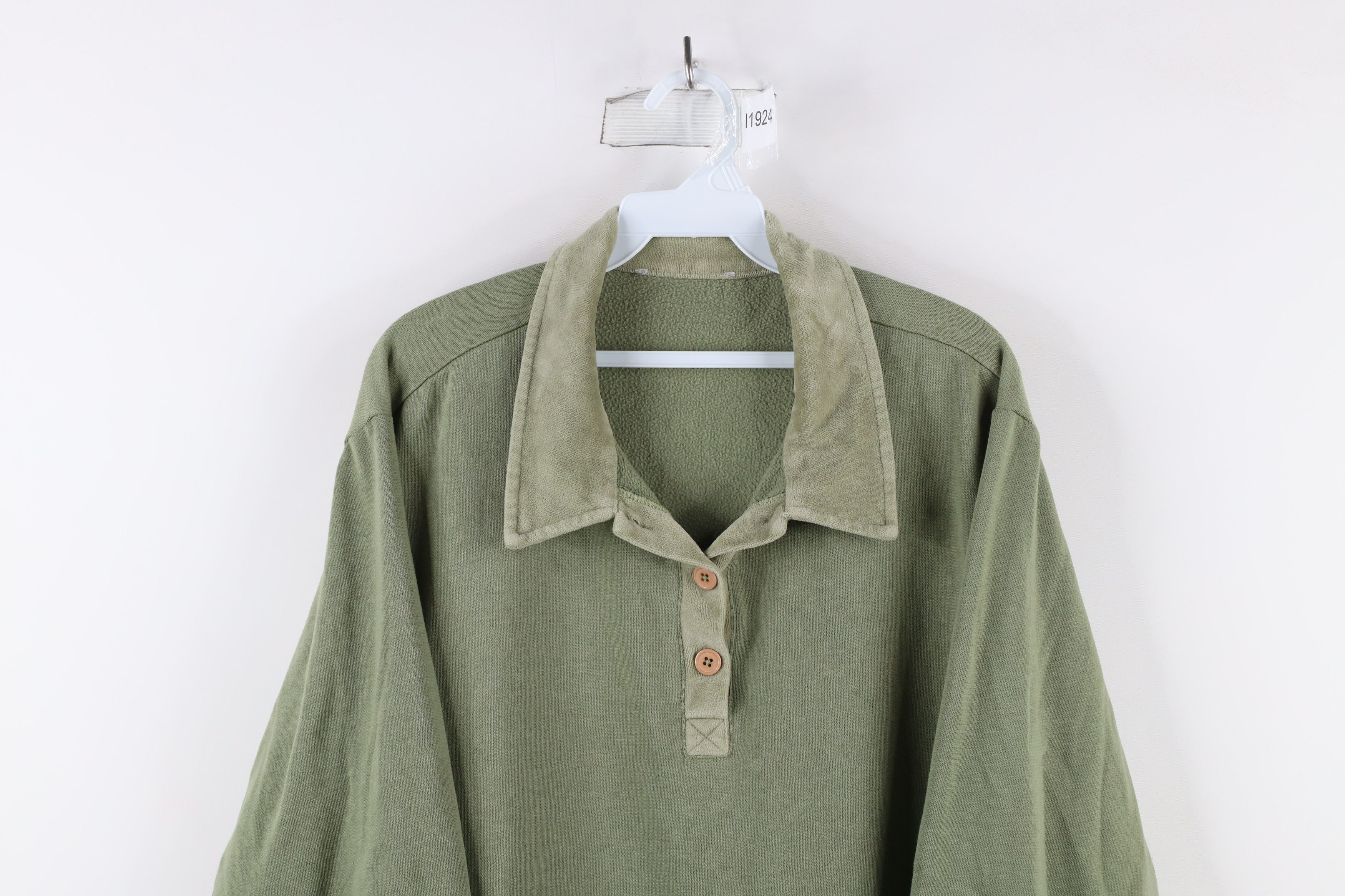 Vintage Vintage 90s Streetwear Velour Collared Pullover Sweatshirt Size XXL / US 16-18 / IT 52-54 - 2 Thumbnail