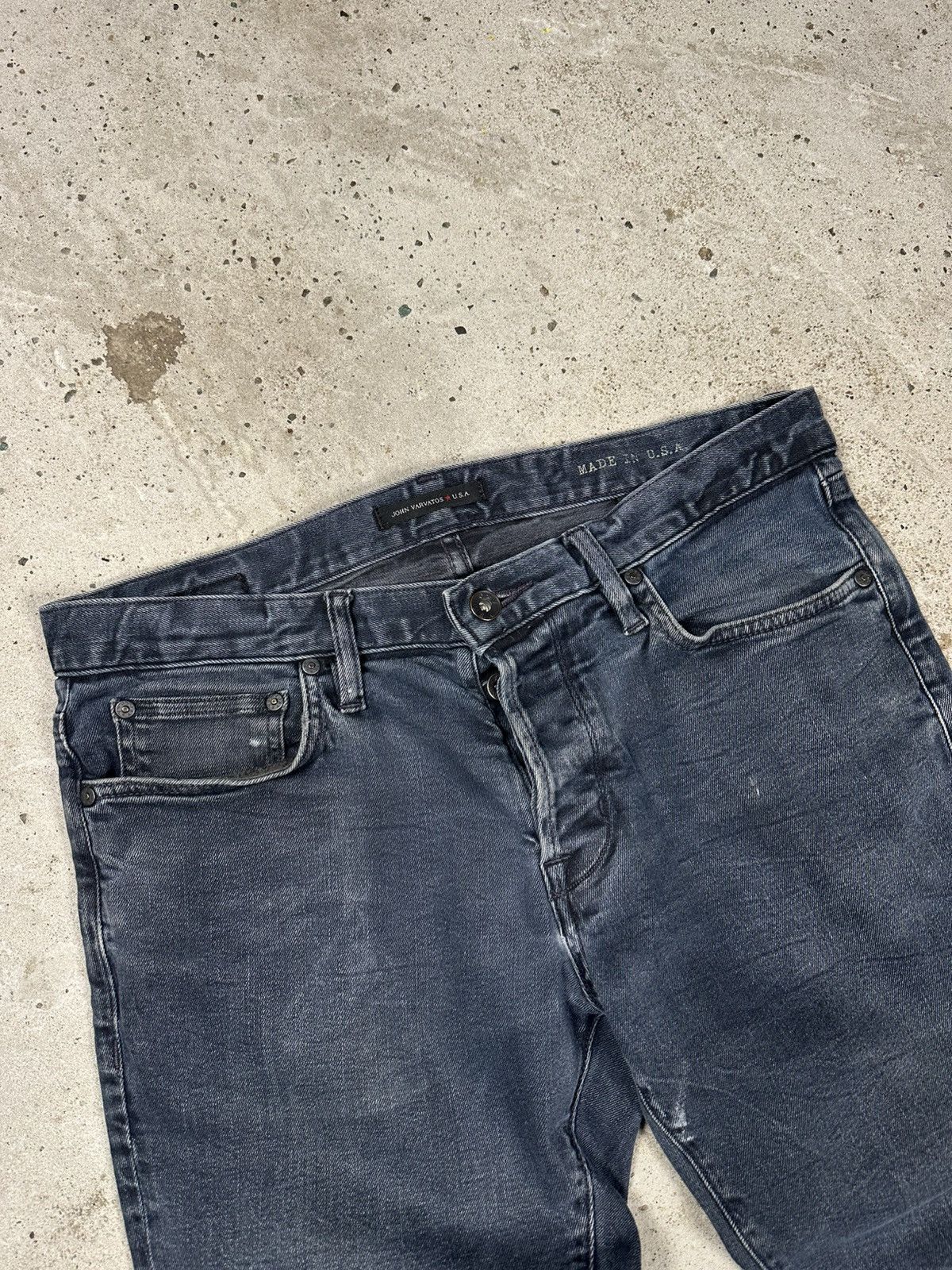 John Varvatos John Varvatos Wight Washed Black/Gray Denim Pants Size US 33 - 8 Thumbnail