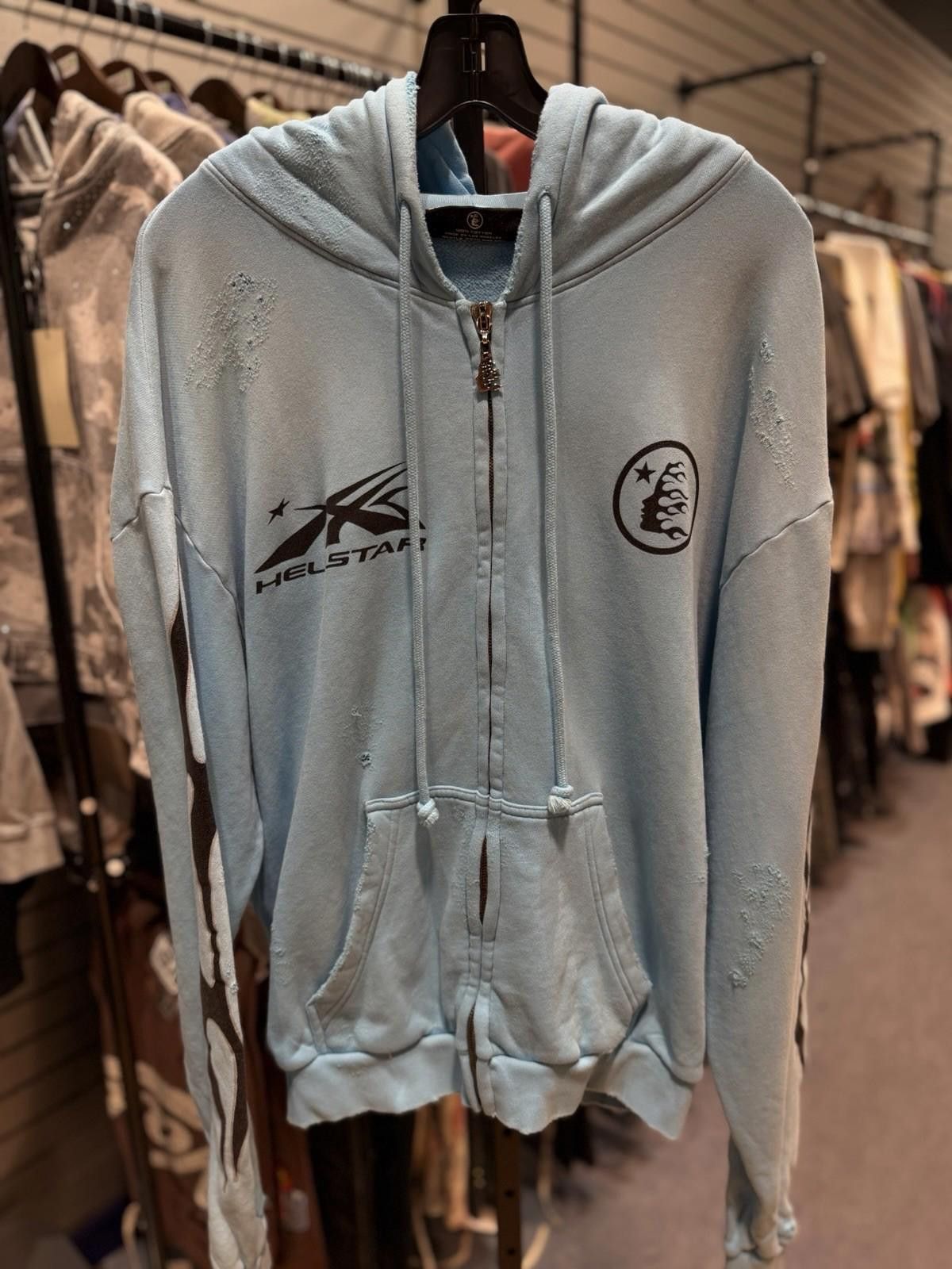 HELLSTAR Hellstar Heavyweight Fleece Gray Zip Hoodie Baby Blue Medium Size US M / EU 48-50 / 2 - 4 Thumbnail
