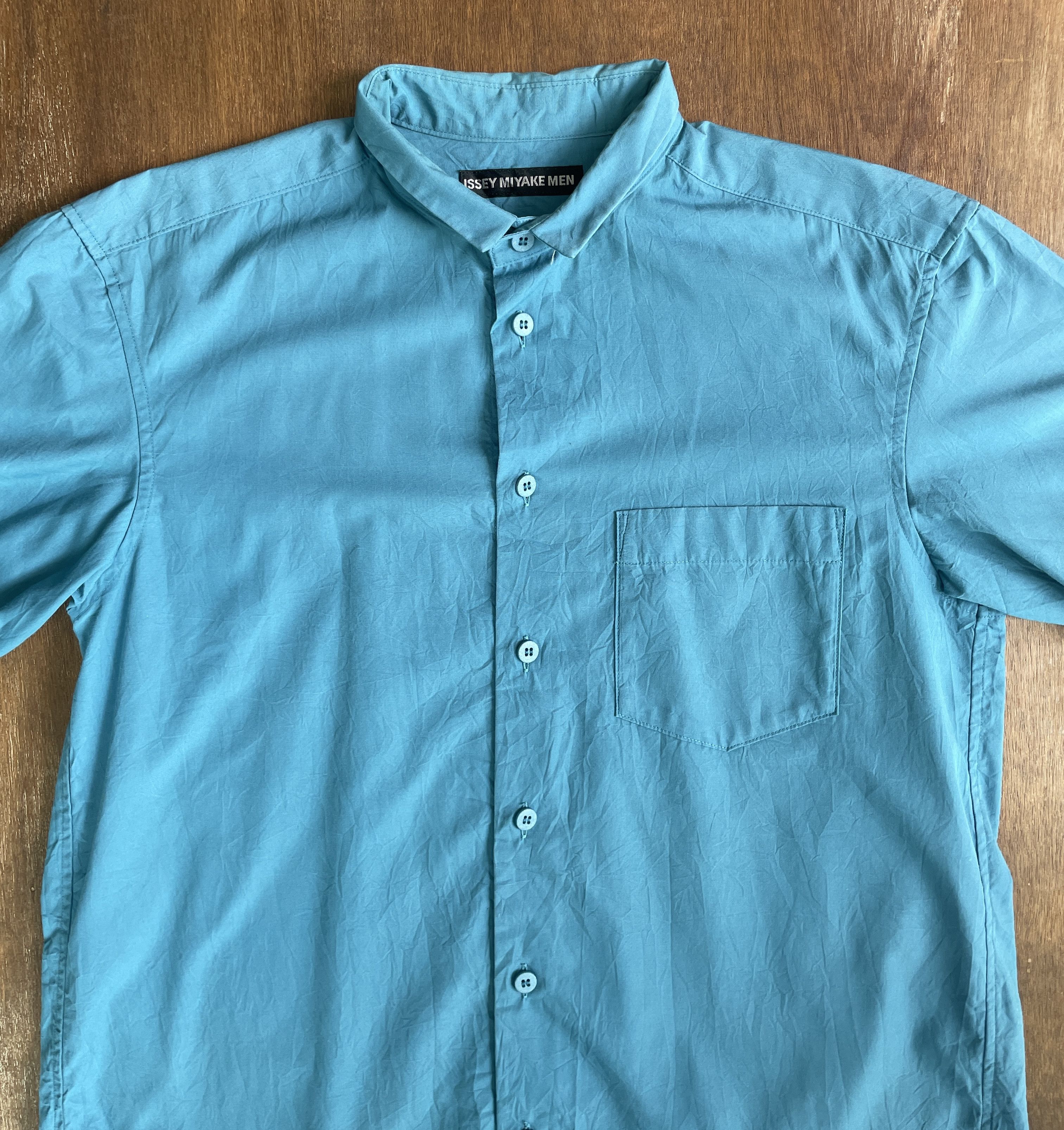 PLISSÉ PLEASE ターコイズ 半袖シャツ Homme Plisse Issey Miyake × Issey Miyake × Pleats Please
