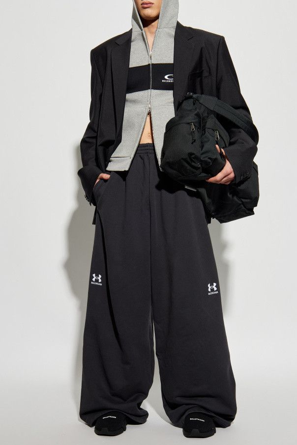 Balenciaga o1tr1nto0426 Loop Sports Icon Sweatsuit Hoodie in Grey/Black Size US M / EU 48-50 / 2 - 2 Thumbnail