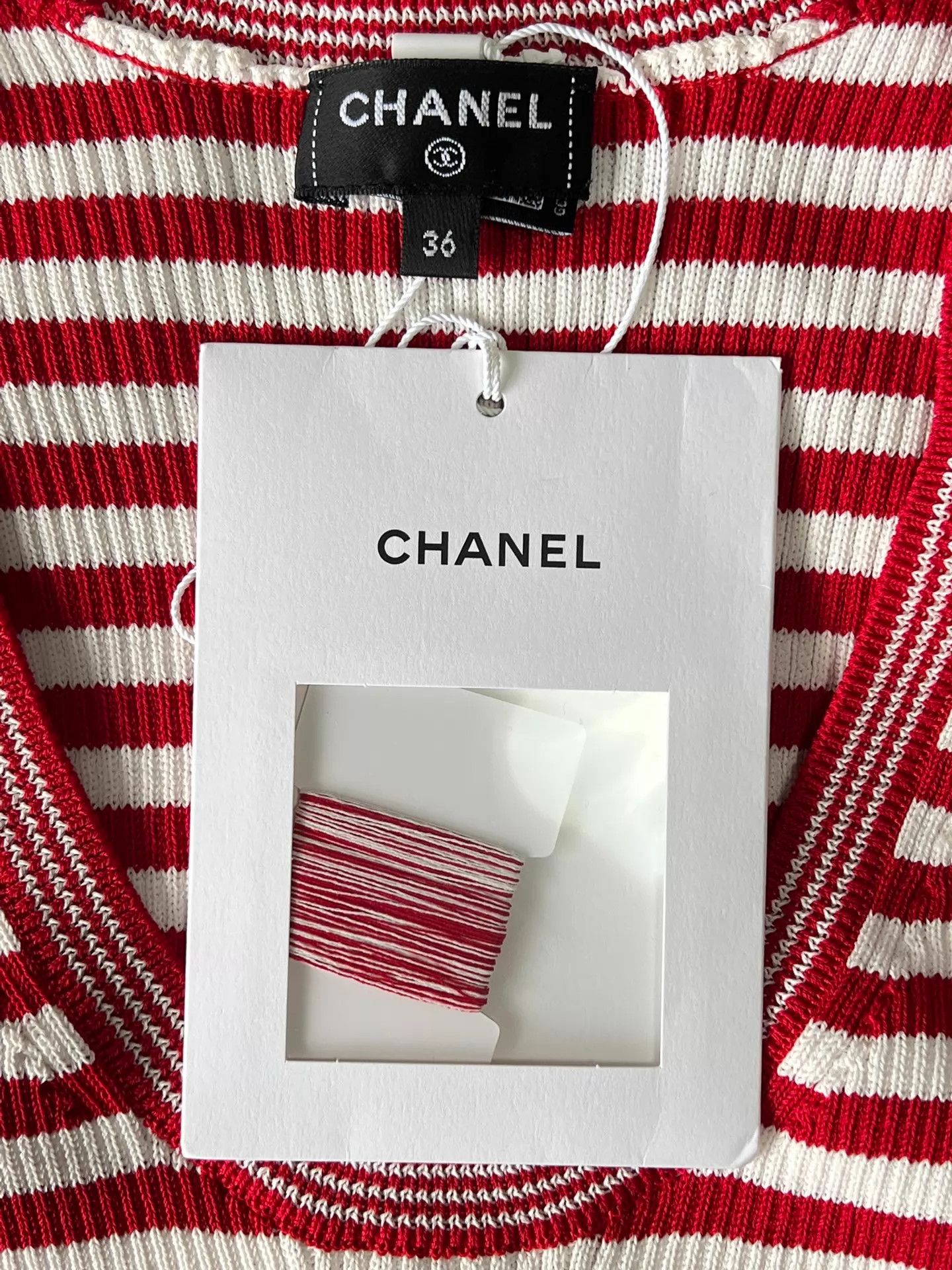 Chanel Chanel Red & White Stripe Knit Vest 36 NWT Size XS / US 0-2 / IT 36-38 - 5 Thumbnail