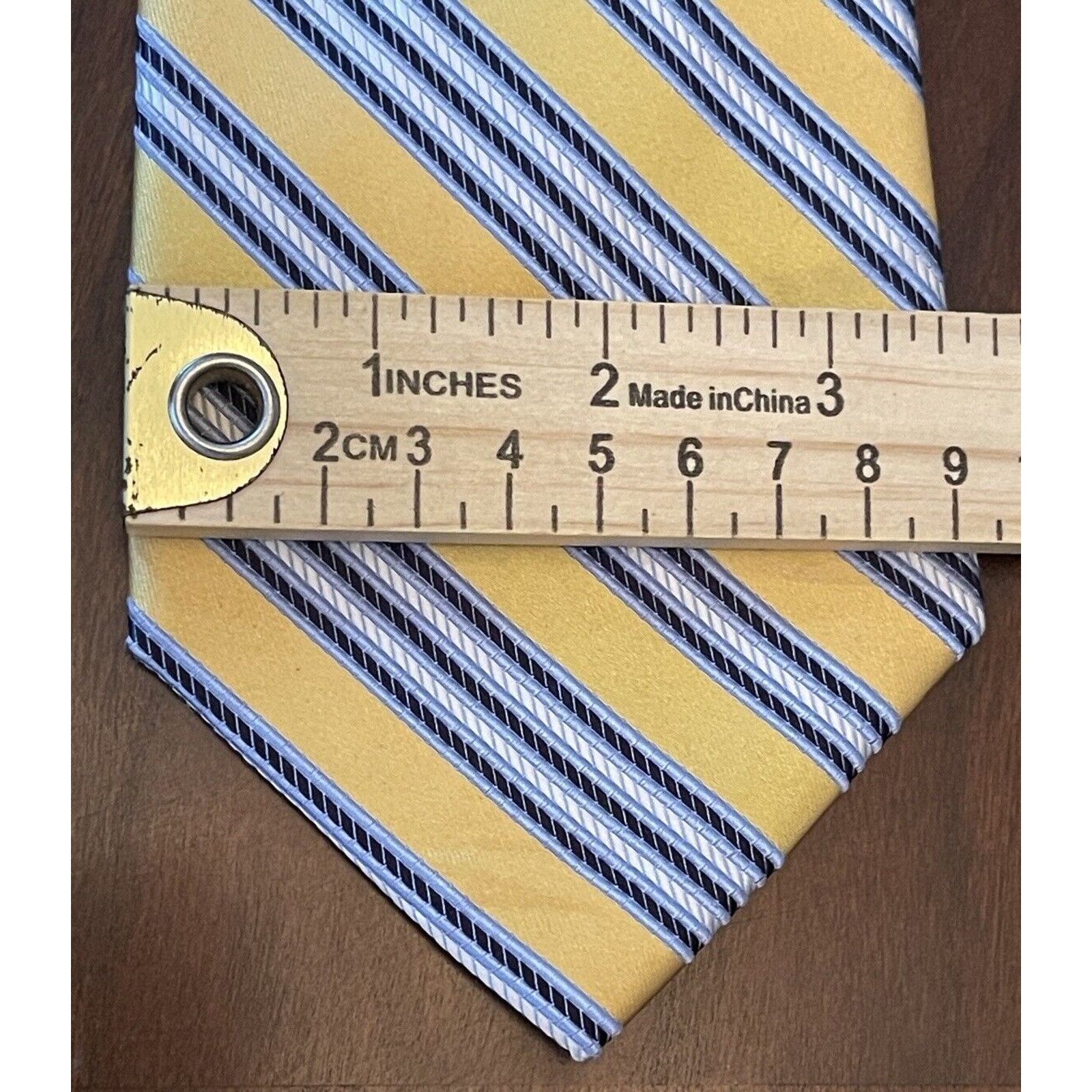 Fumagalli Fumagalli Gold Blue 100% Silk Men’s Neck Tie Made In China Size ONE SIZE - 4 Thumbnail