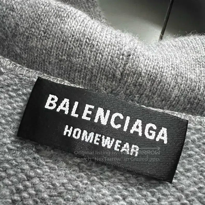 Balenciaga Balenciaga Gray double-hook embroidery knitted hoodie Size US S / EU 44-46 / 1 - 3 Thumbnail