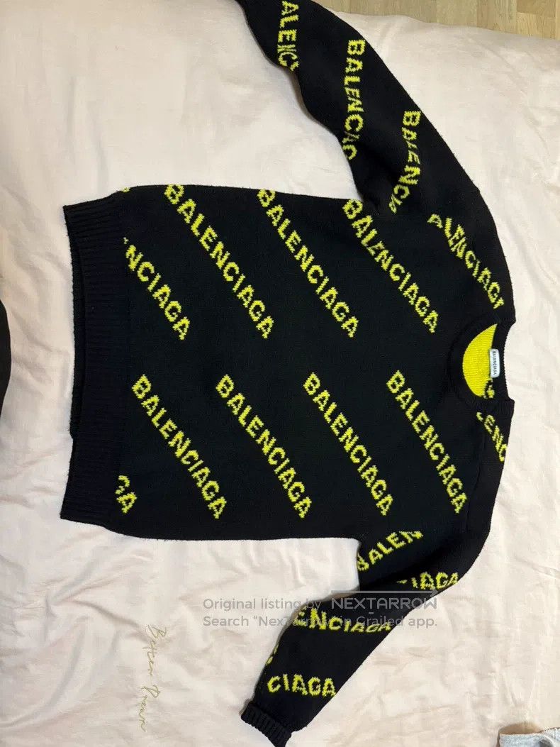 Balenciaga Balenciaga Black and yellow barrage logo sweater Size US XS / EU 42 / 0 - 1 Thumbnail
