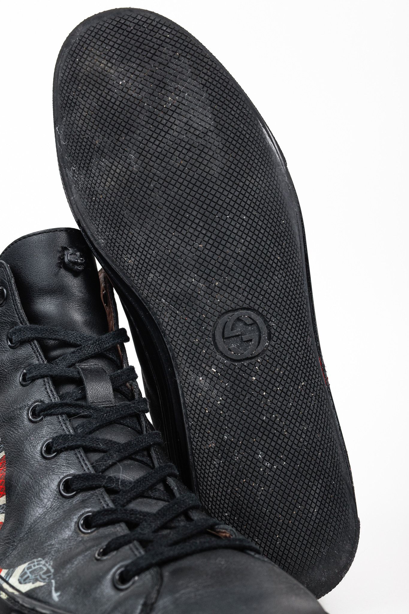 Gucci Gucci Black Leather Kingsnake High Top Sneakers Size US 8.5 / EU 41-42 - 5 Thumbnail