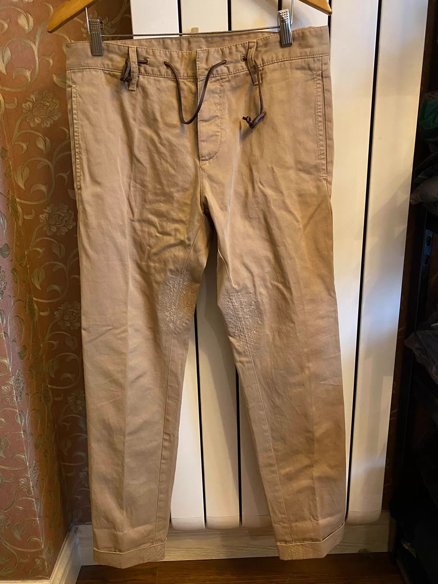 Dsquared2 DSQUARED2 Khaki Heavyweight Patchwork Denim Pants Size US 30 / EU 46 - 1 Thumbnail