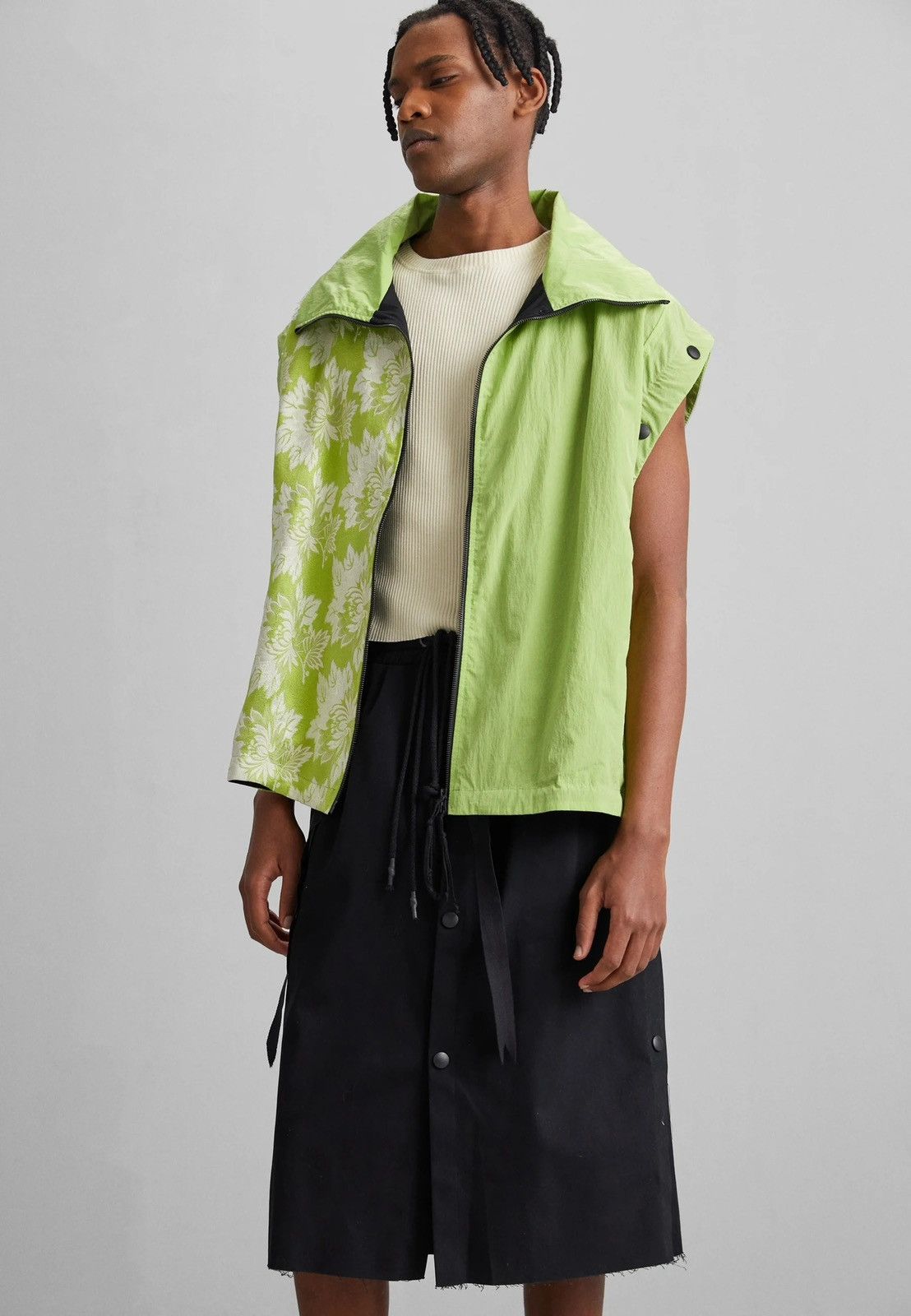 Japanese Brand !DS! AW22 Zsigmond Kassa Acid Green Jacket Coat Size US M / EU 48-50 / 2 - 4 Thumbnail