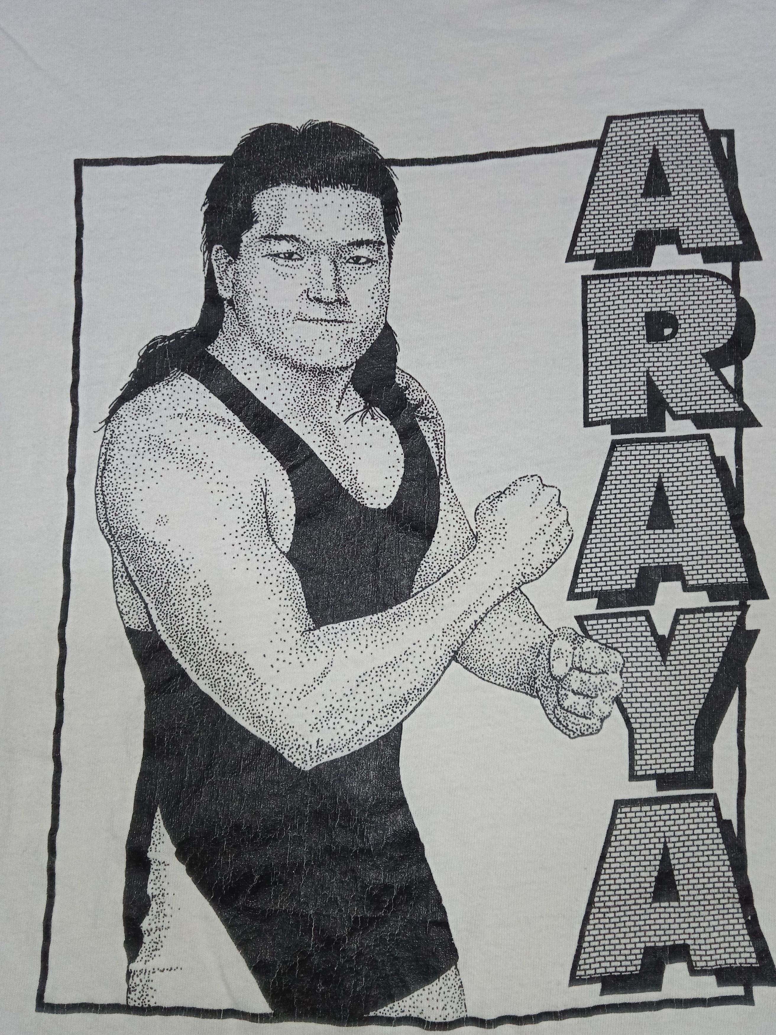 WWE Vintage 90s IWA Wrestling Nobutaka Araya T Shirt Size US XL / EU 56 / 4 - 4 Thumbnail