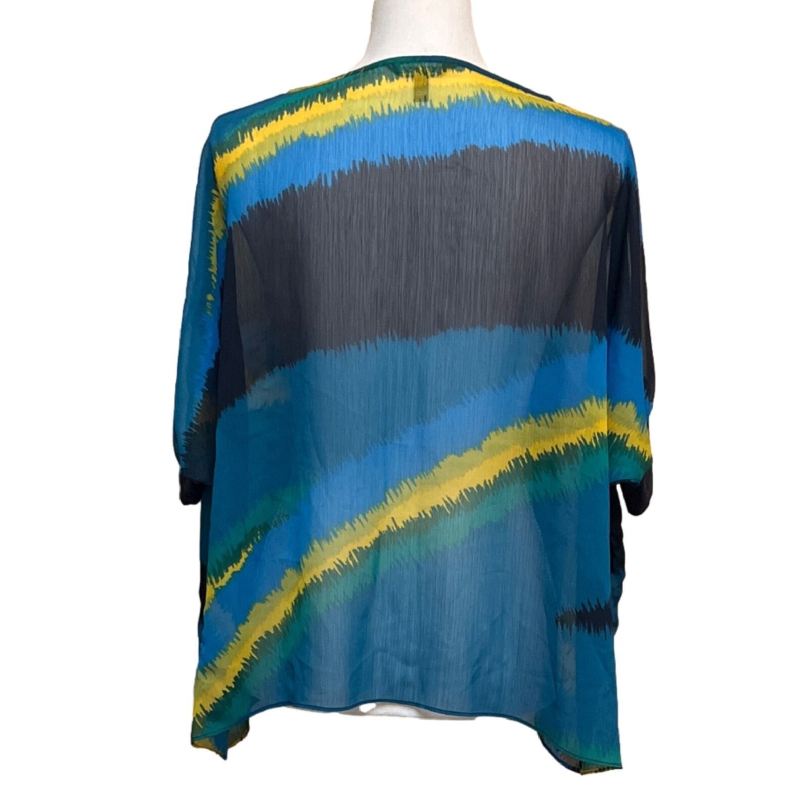 Express Express Blouse Women S Blue Sheer Top Work Business Casual Size S / US 4 / IT 40 - 3 Thumbnail