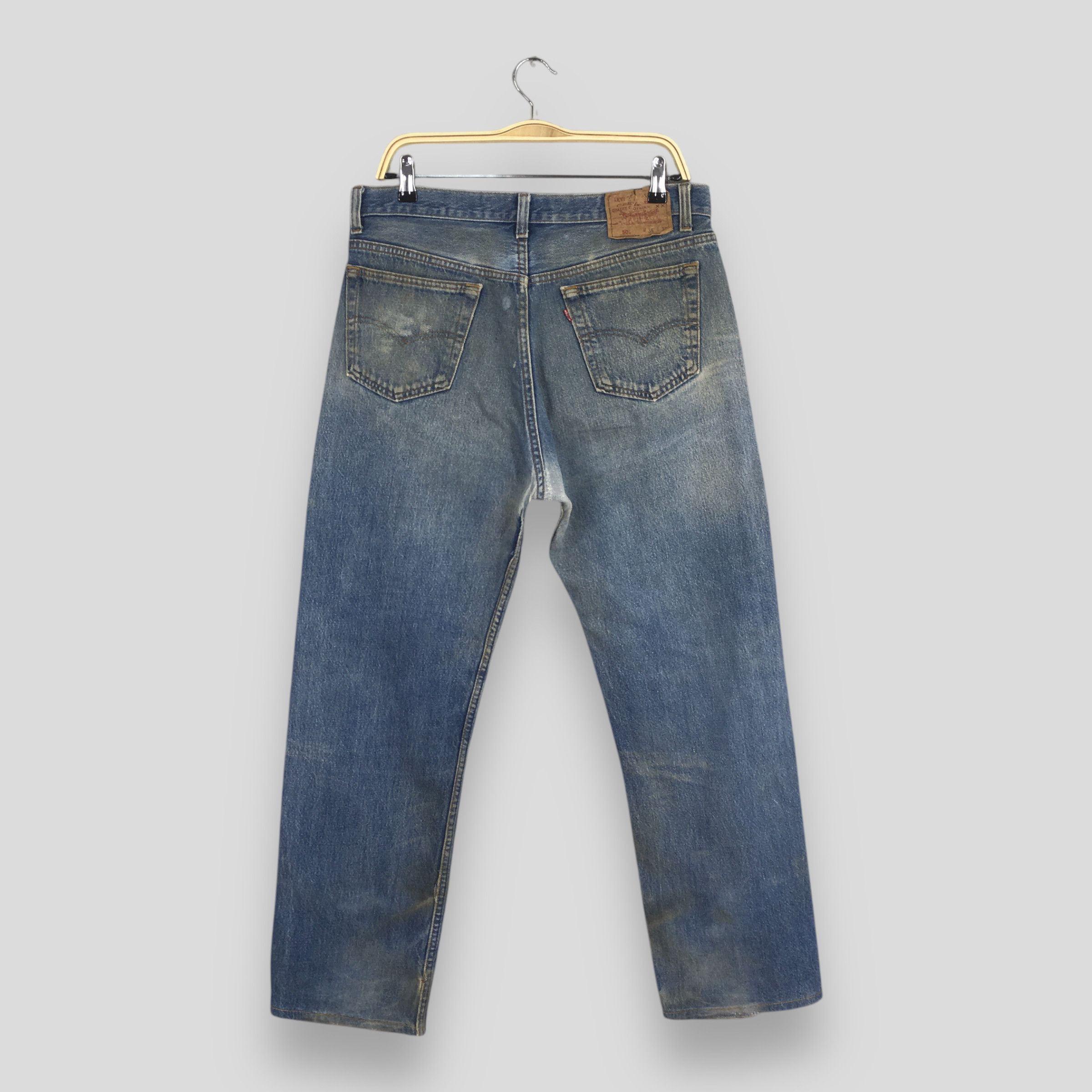 Size 34x29 Vintage 90s Levi's 501 Faded Blue Jeans