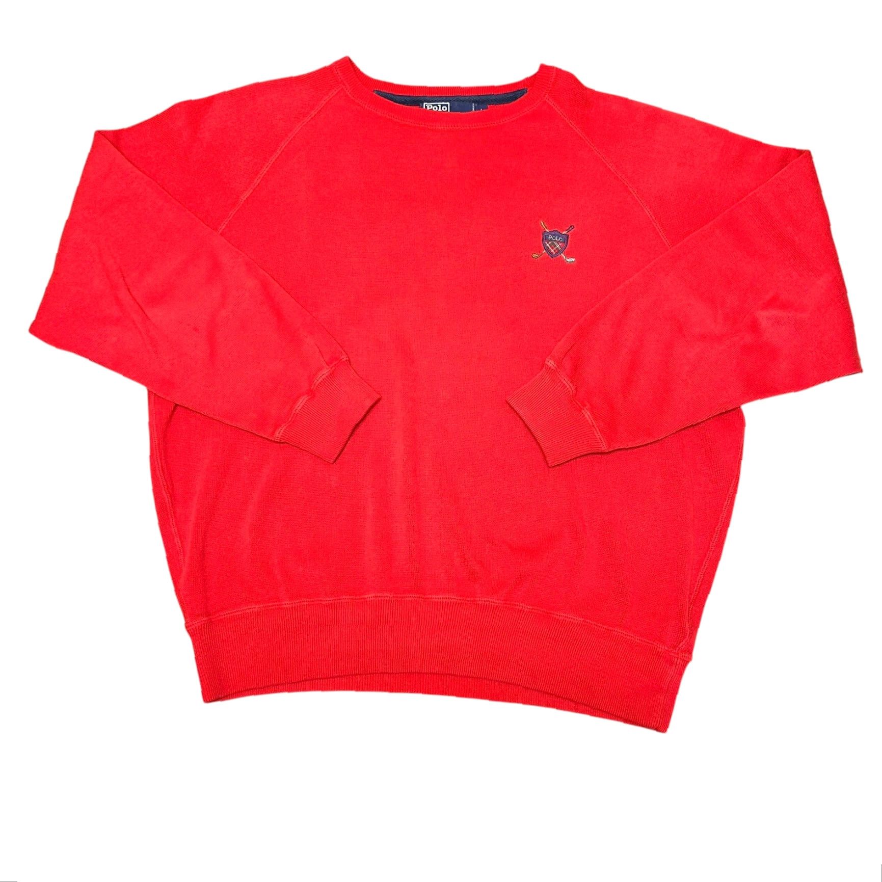 Polo Ralph Lauren VINTAGE Polo Ralph Lauren Sweater Adult L Red 80s Golf Club Crest Mens Size US L / EU 52-54 / 3 - 3 Thumbnail