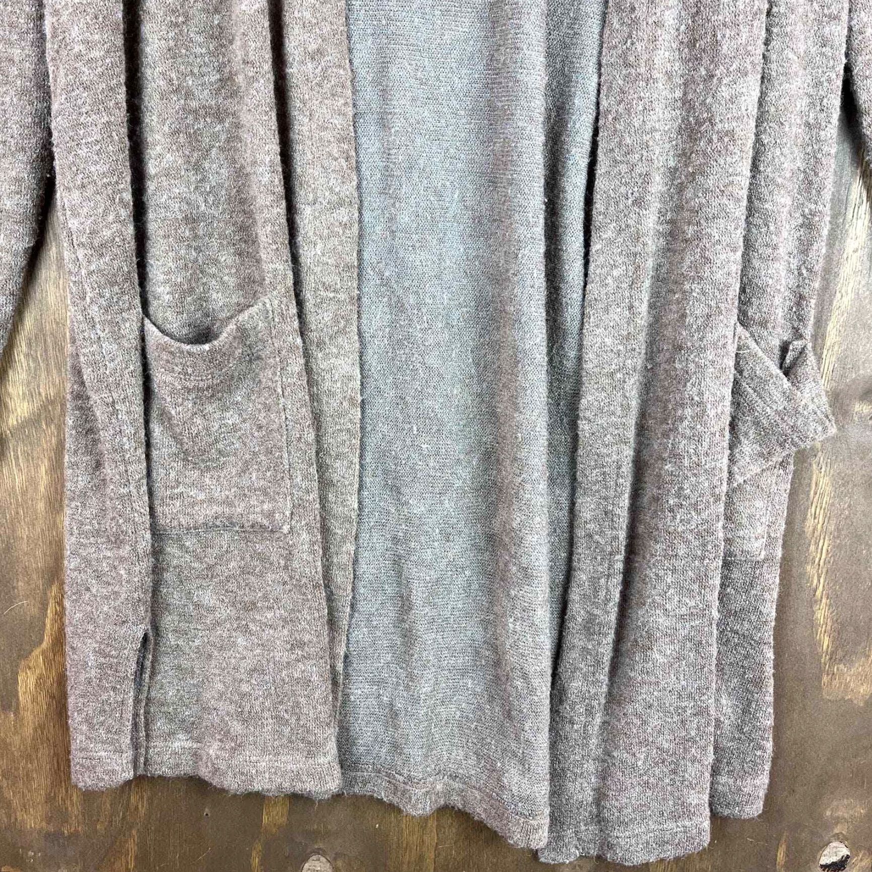 Vintage A.Gain Womens Cardigan Sweater Brown Angora Open Front Pockets Medium Size M / US 6-8 / IT 42-44 - 4 Thumbnail