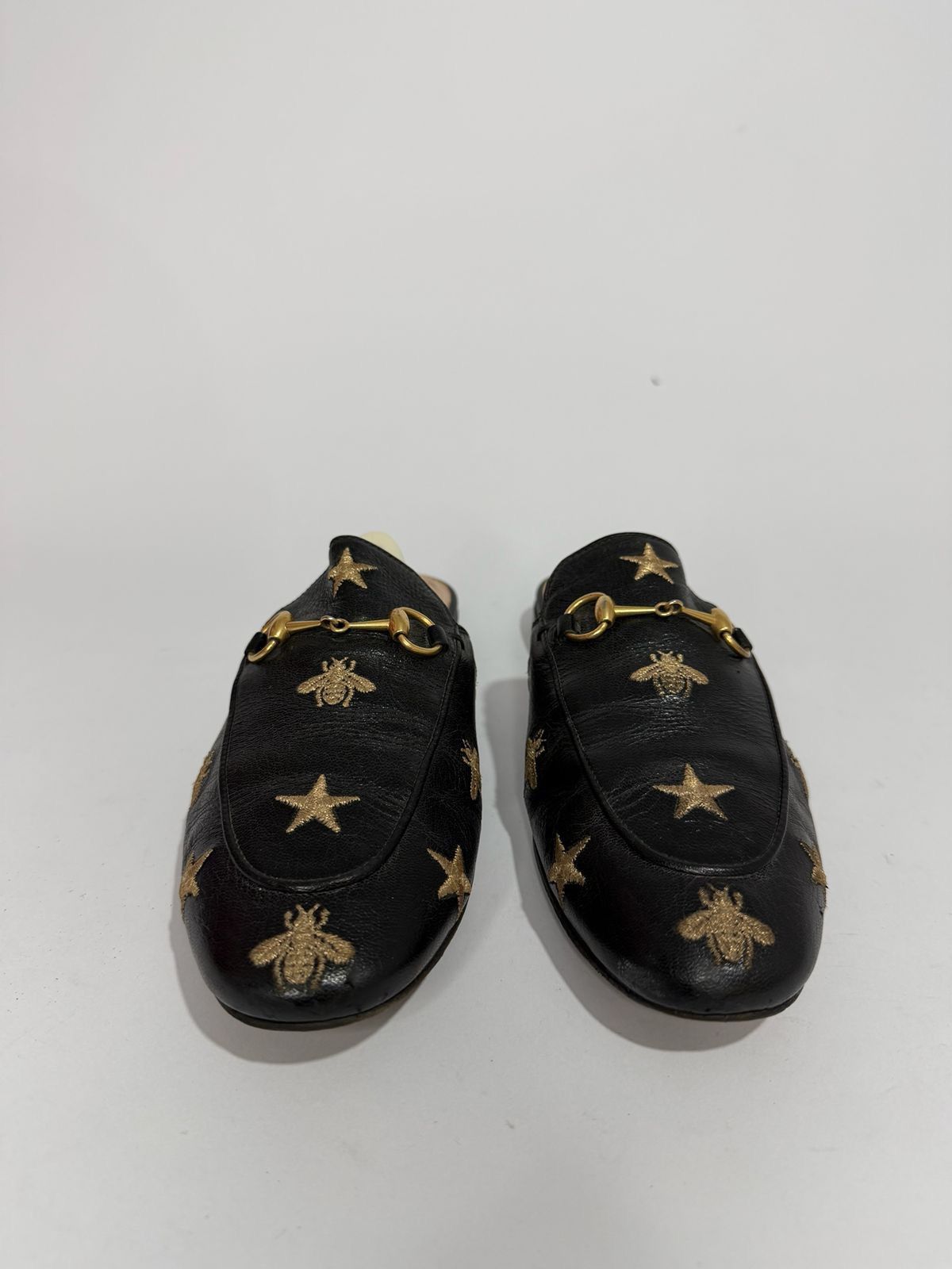 Gucci Gucci Leather Bee Embroidered Princetown Mules Size 38.5 Size US 8.5 / IT 38.5 - 2 Thumbnail