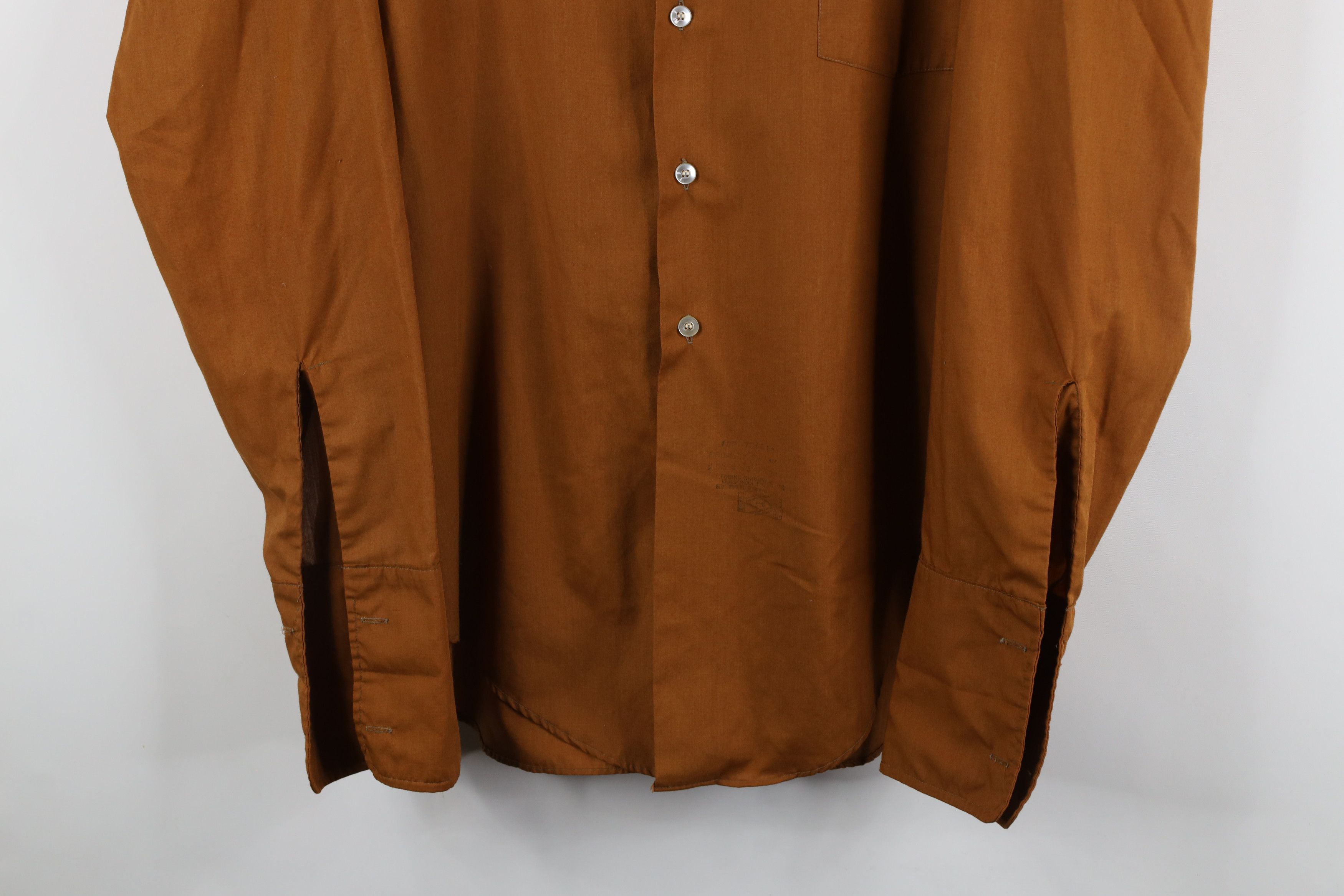 Vintage Vintage 70s Streetwear Collared Button Shirt Burnt Orange Size US M / EU 48-50 / 2 - 3 Thumbnail