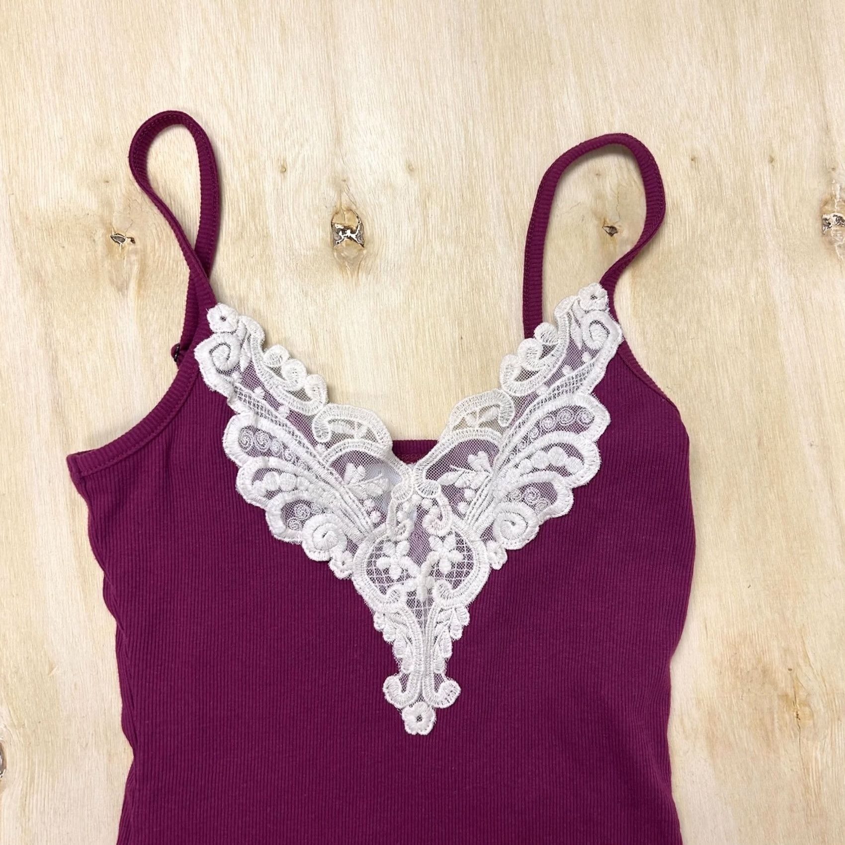 Vintage Y2K Bongo Tank Top Womens XL Purple Lace Trim Cami Camisole Strappy Shirt Size XL / US 12-14 / IT 48-50 - 2 Thumbnail