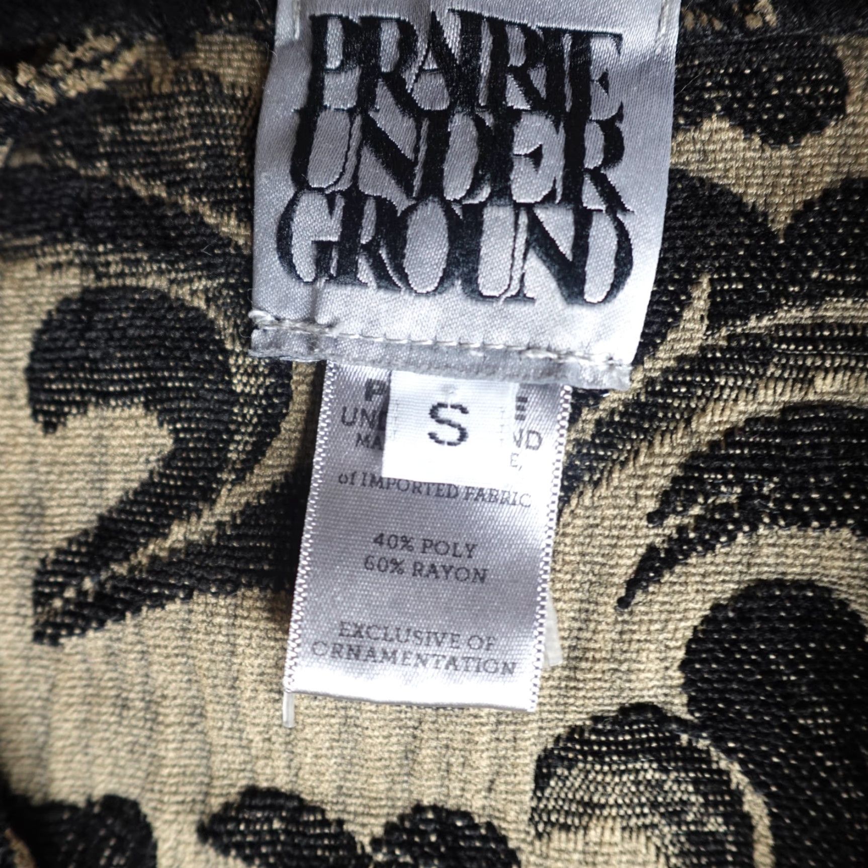 Vintage Prarie Underground Jacket Womens Small Black Floral Prarie Undergr Made in USA Fashion Basic Jacket Womens XS? Size S / US 4 / IT 40 - 2 Thumbnail