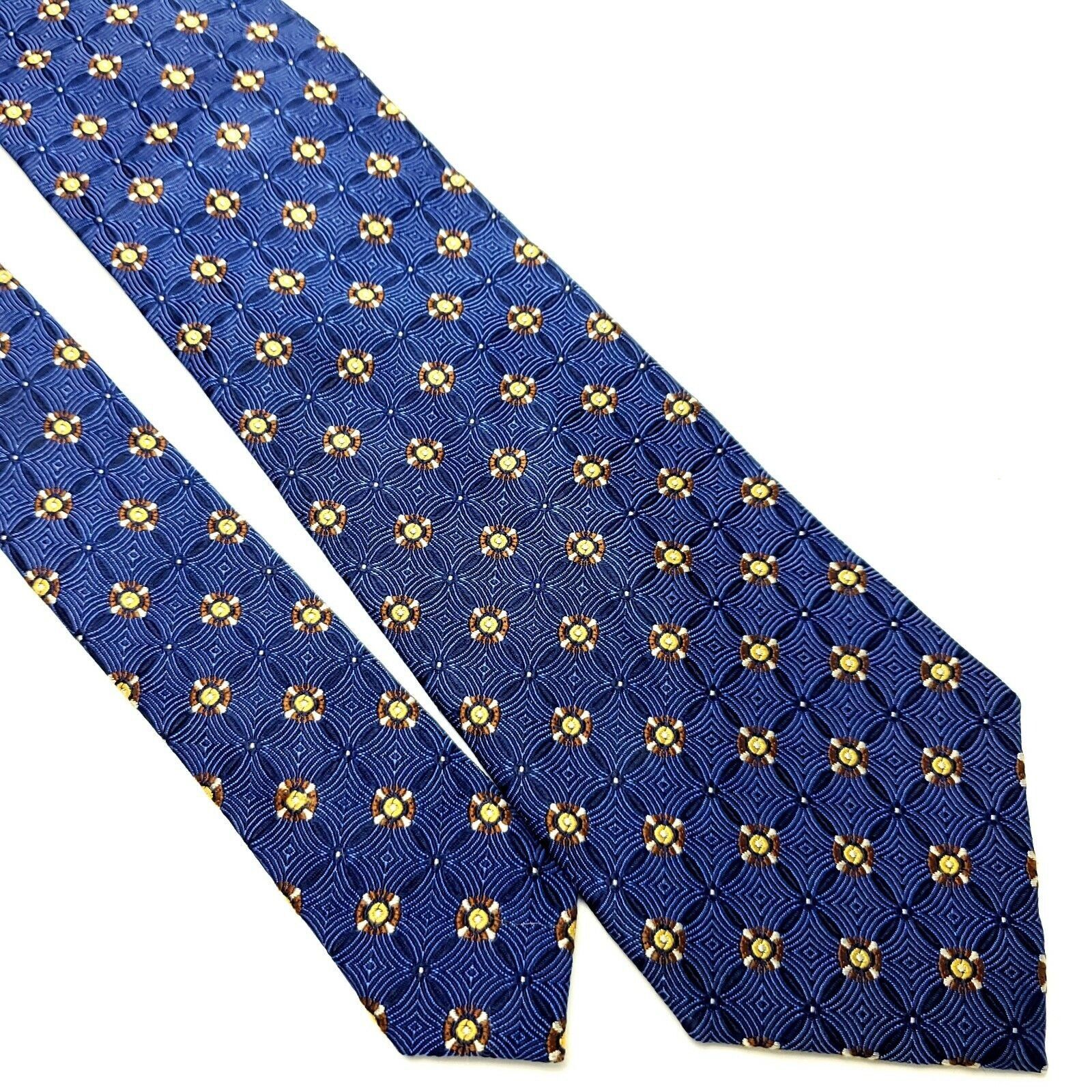 Jos. A. Bank Jos A Bank Executive Silk Tie Woven Blue Geometric Size ONE SIZE - 1 Thumbnail