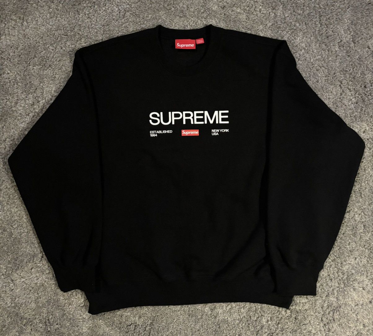 image of Supreme Established Crewneck Black, Men's (Size Medium)