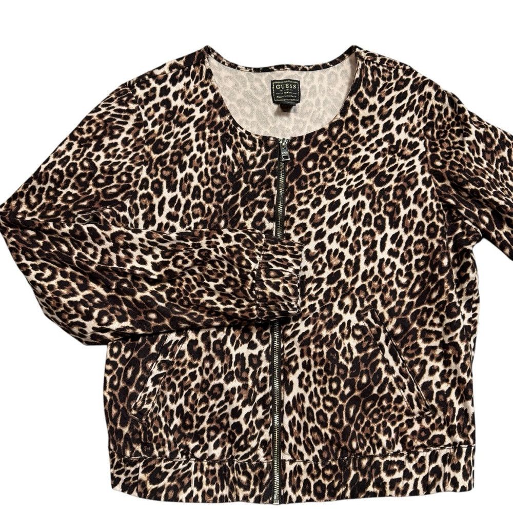 Guess GUESS Leopard-Print Cotton Bomber Jacket Size L Size L / US 10 / IT 46 - 6 Thumbnail