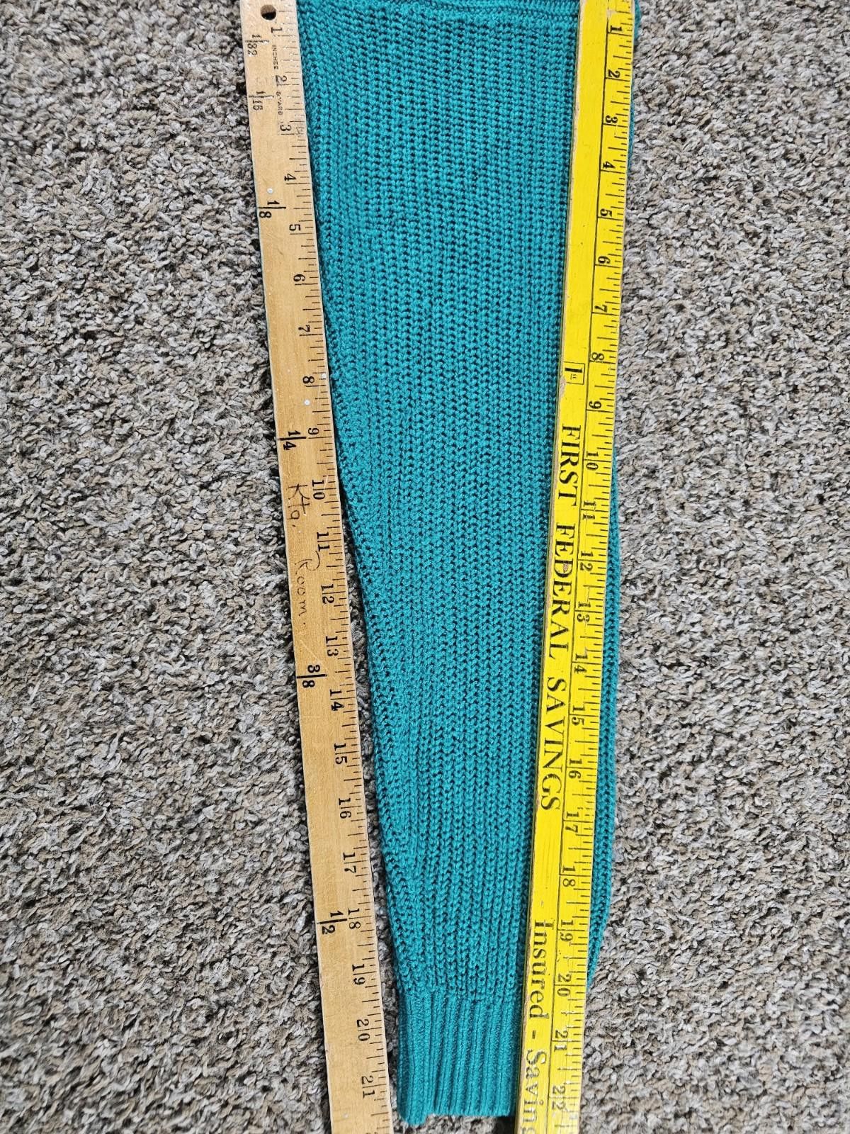 The Unbranded Brand Turquoise Green No Brand No Size Cable Knit Sweater Size M / US 6-8 / IT 42-44 - 4 Thumbnail