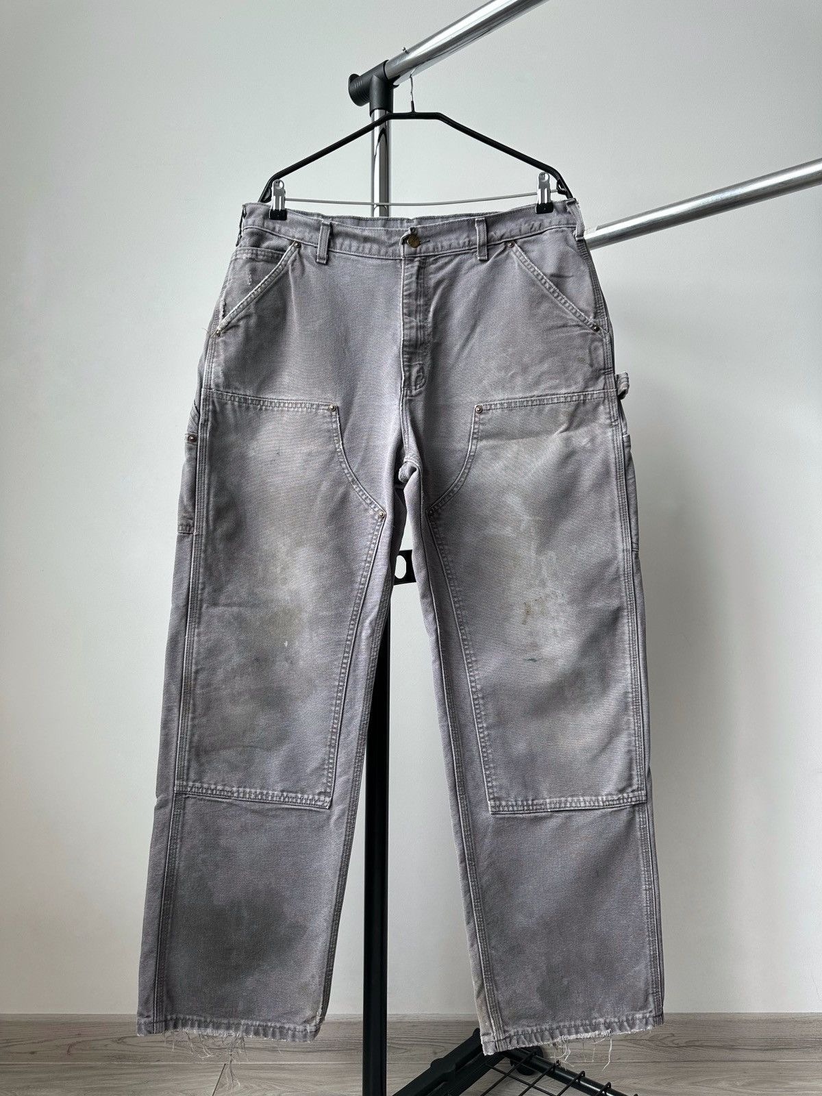 Vintage Carhartt Double Knee Carpenters Thrashed Gray Pants