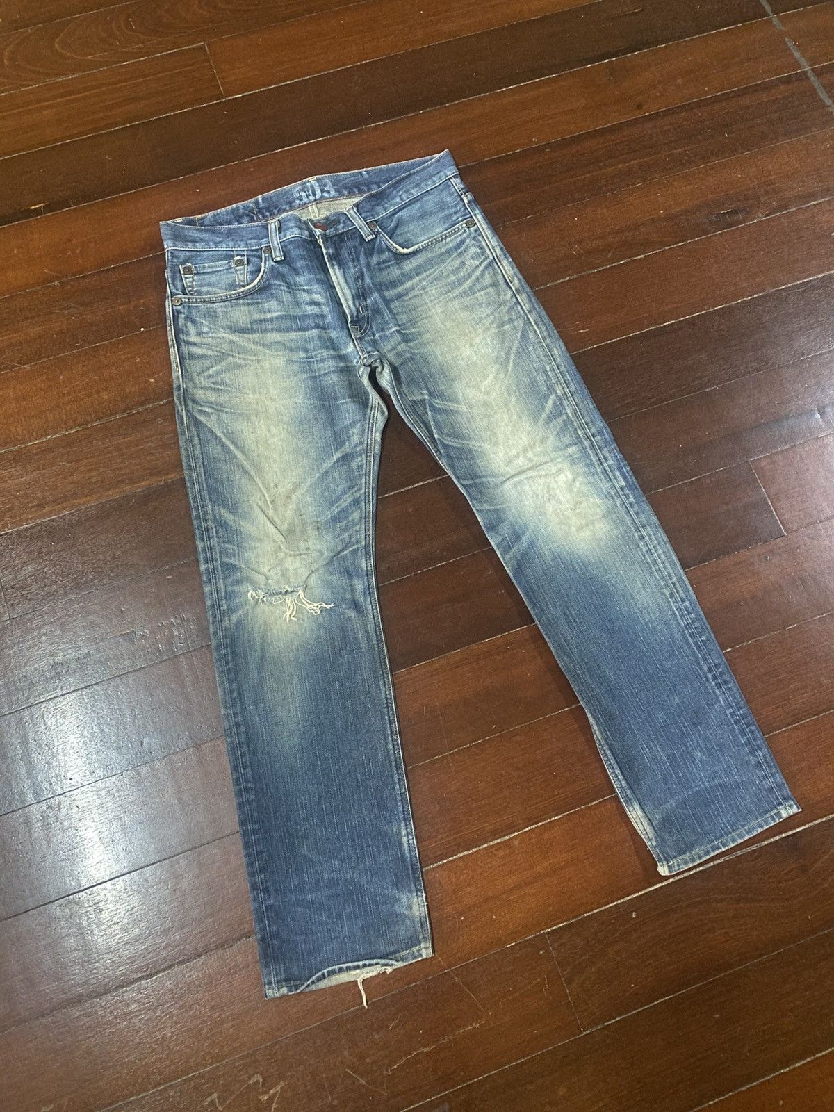 Edwin Fire Edwin 503 blue trip Flare Distressed Denim Size US 38 / EU 54 - 2 Thumbnail