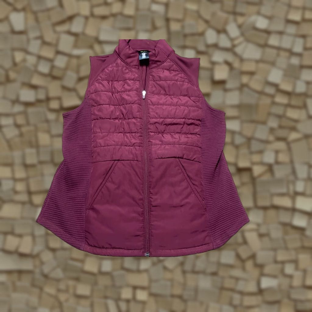 Tek Gear Tek Gear Jacket Womens XL Burgundy Full Zip Sleeveless Vest Quilted Size XL / US 12-14 / IT 48-50 - 1 Thumbnail