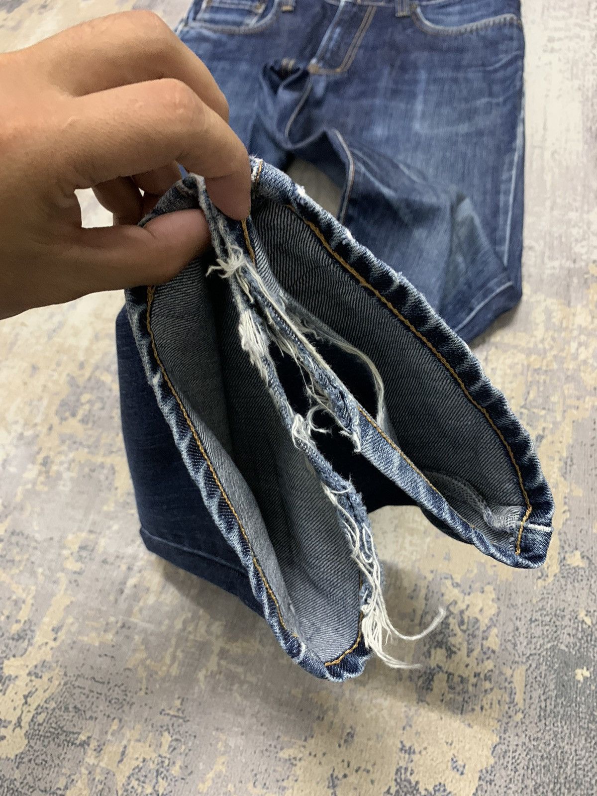 Japanese Brand Vintage EDWIN International Basic Distressed Denim Jean Size US 33 - 8 Thumbnail