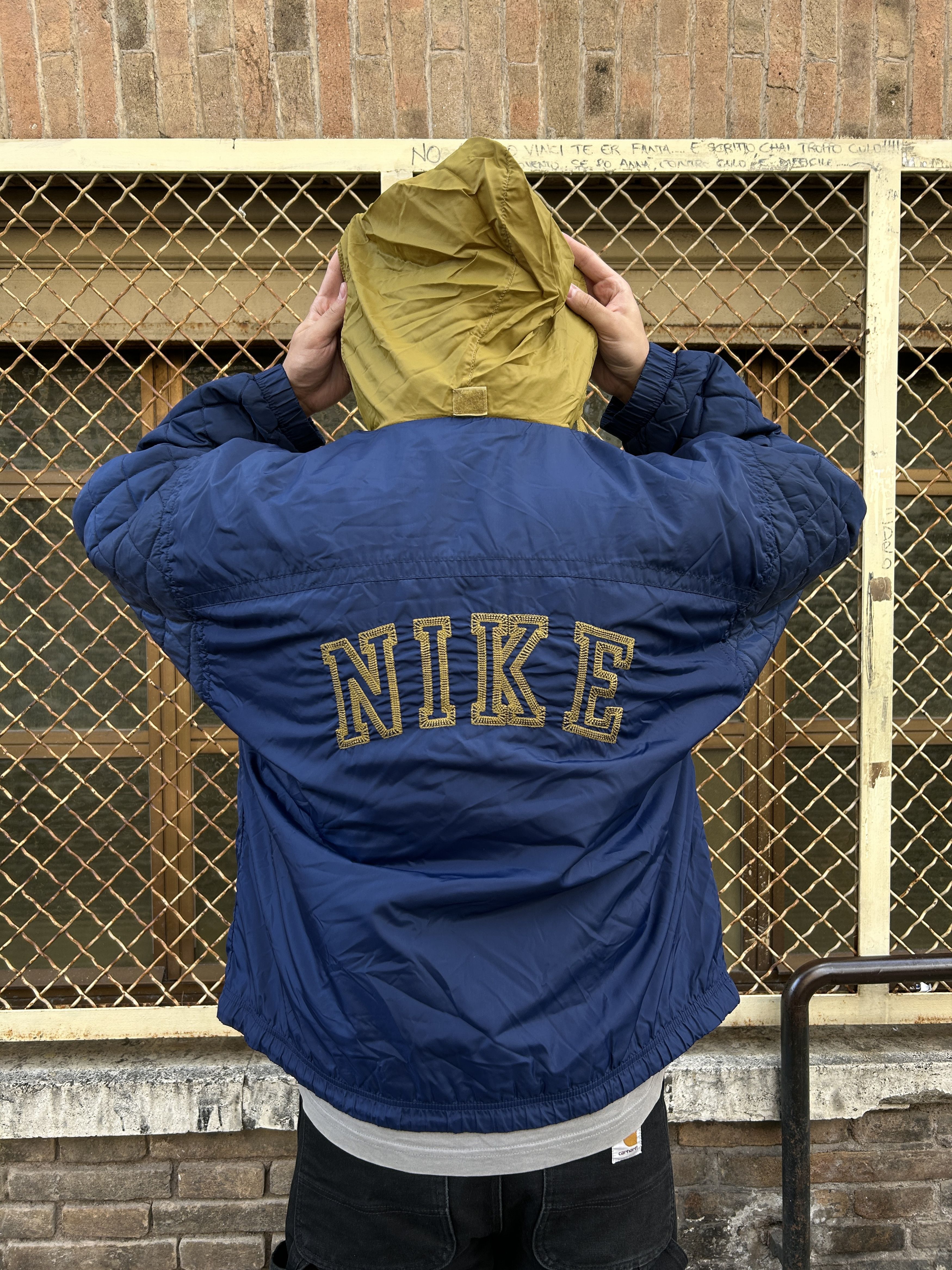 Nike Nike Vintage big logo quilted jacket oversize 80s 90s Size US L / EU 52-54 / 3 - 1 Thumbnail