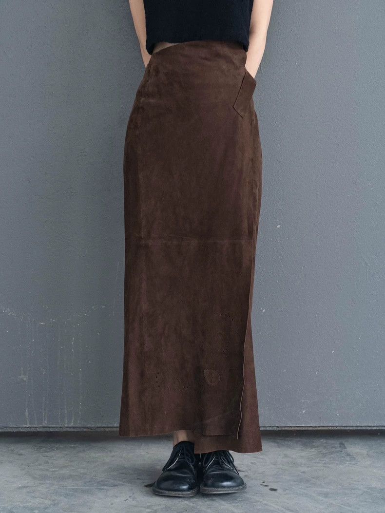Kenzo KENZO Brown sheepskin wrapped skirt vintage Size 24" / US 00 / IT 34 - 5 Thumbnail