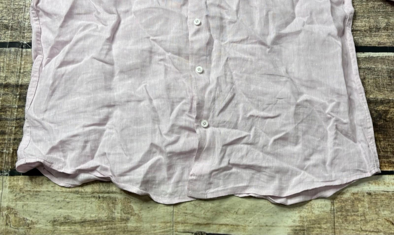 Saks Fifth Avenue Saks Fifth Avenue Shirt Mens XL 100% Linen Light Pink Pocket Size US XL / EU 56 / 4 - 5 Thumbnail
