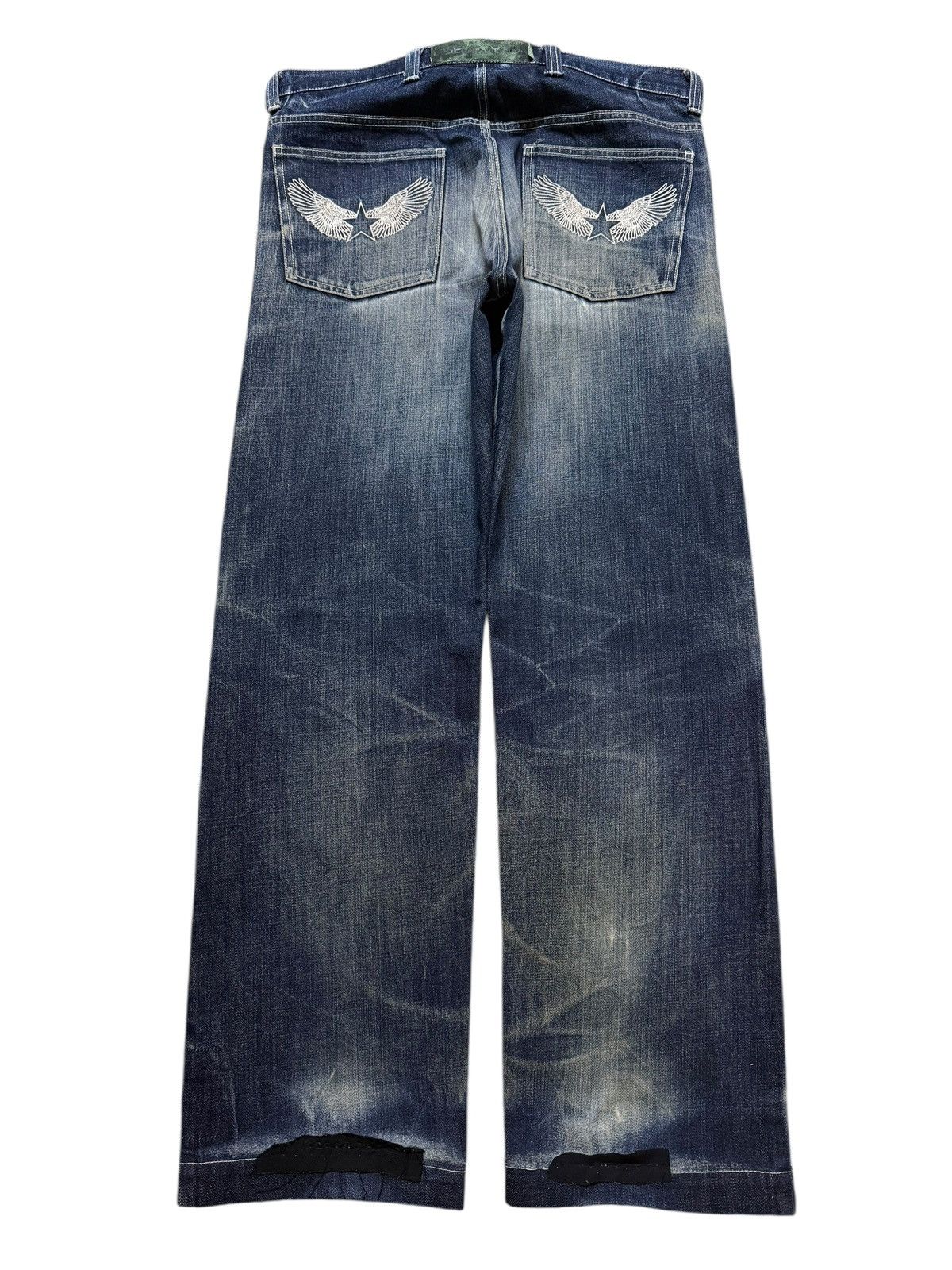 PHENOMENON Vintage 90s Japan Phenomenon Faded Whisker Distress Wide Leg Size US 36 / EU 52 - 2 Thumbnail