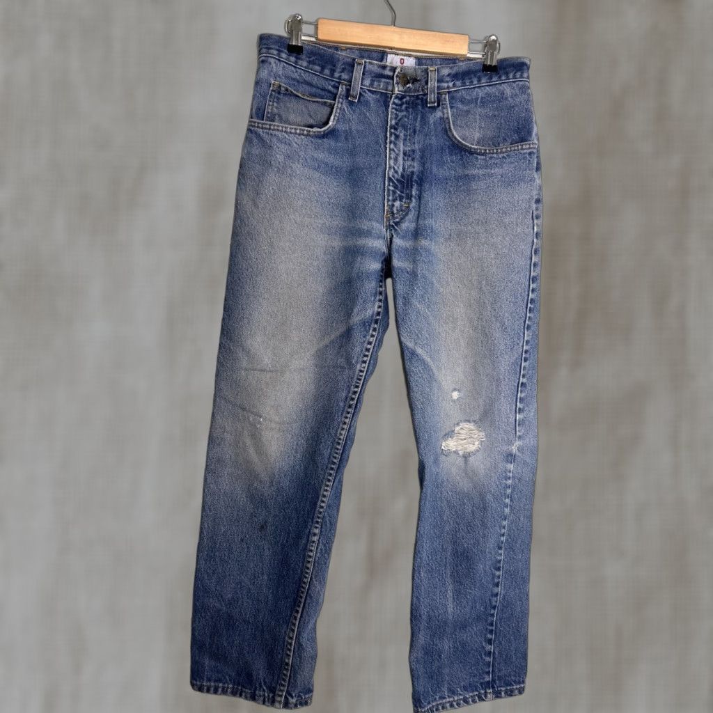 Vintage Tyndale Jeans Men's 32x29 Relaxed Regular Fire Resistant Medium Wash Distressed Blue Straight Jeans Size US 32 / EU 48 - 1 Thumbnail