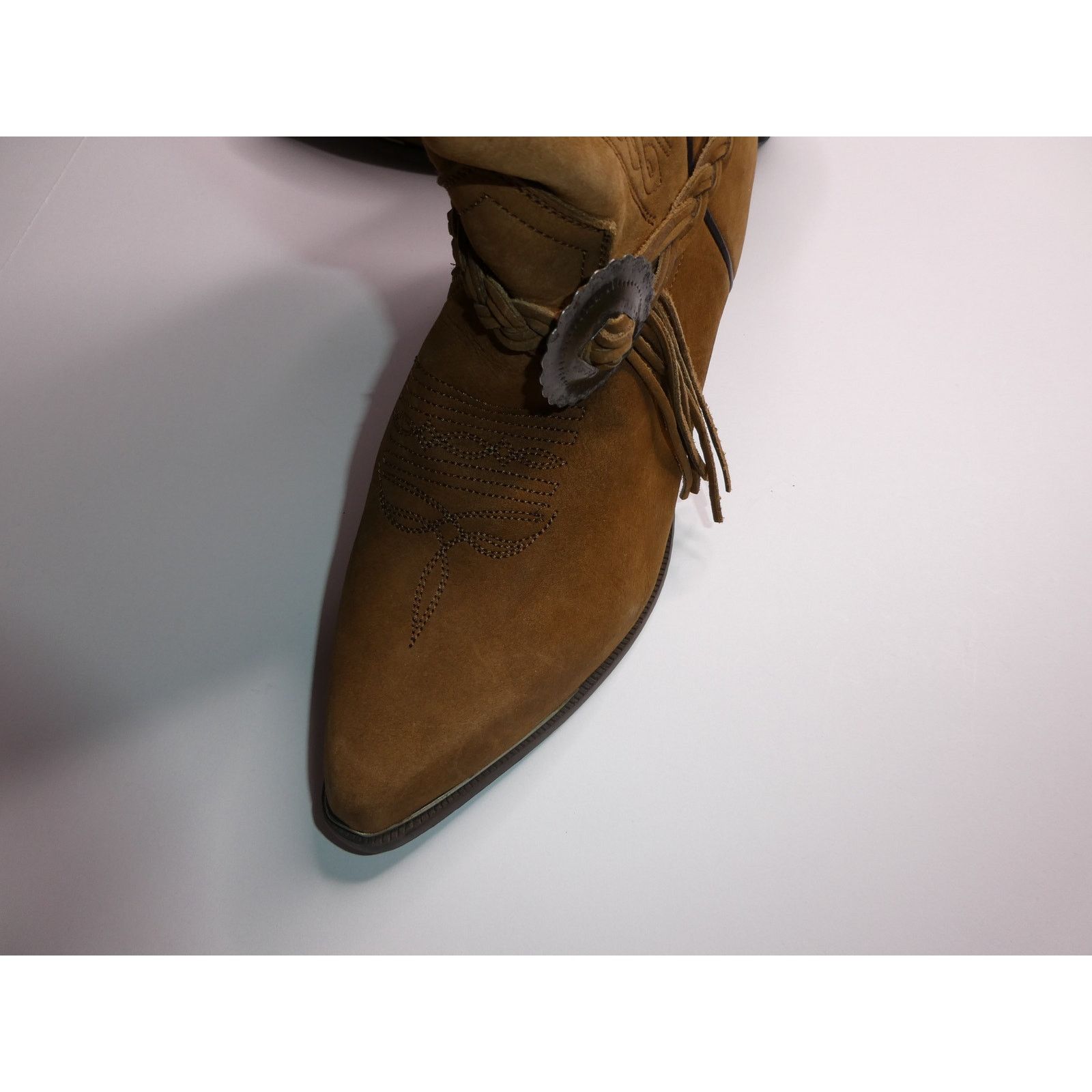 Oak Street Bootmakers Cowboy Boots, Brown, Gold Tip, Size 7.5, Oak Tree Farms Size US 7.5 / IT 37.5 - 2 Thumbnail