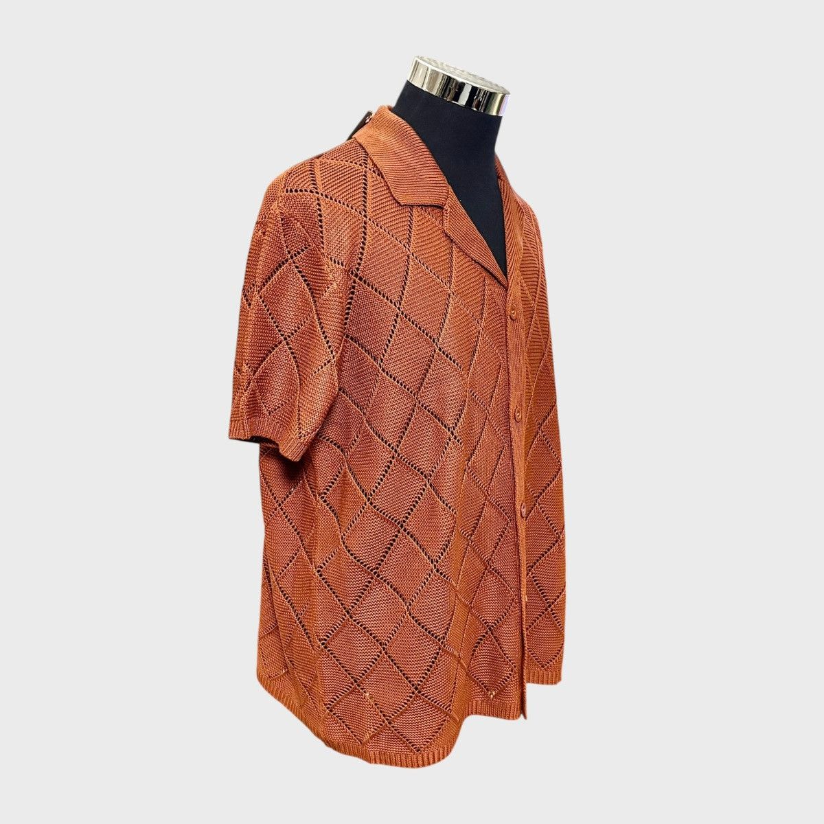 Other Sandstone Man’s Rust Pointelle Knit Sweater Sz M Size US M / EU 48-50 / 2 - 8 Thumbnail